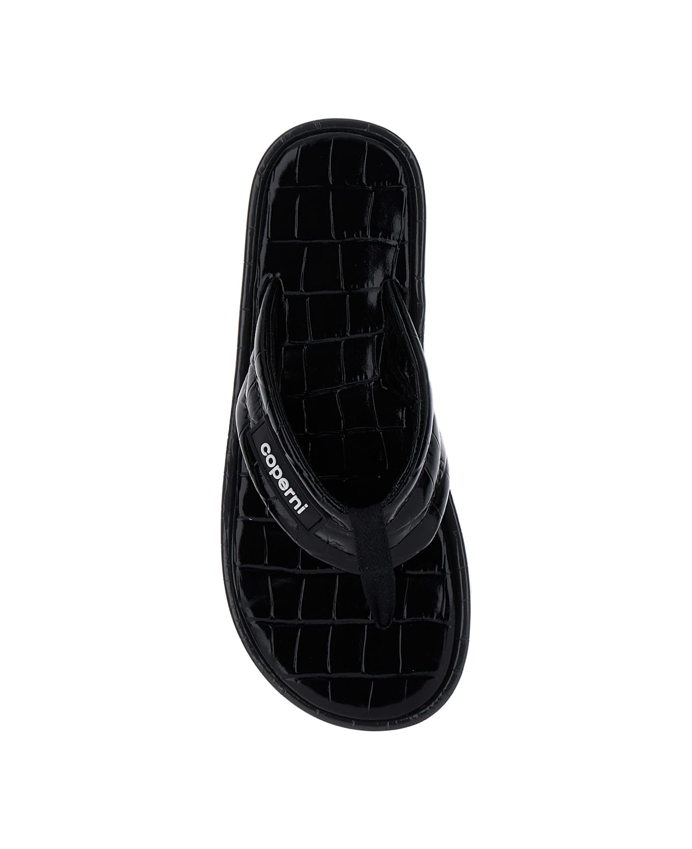 Coperni Croco Branded Flip Flop - Black