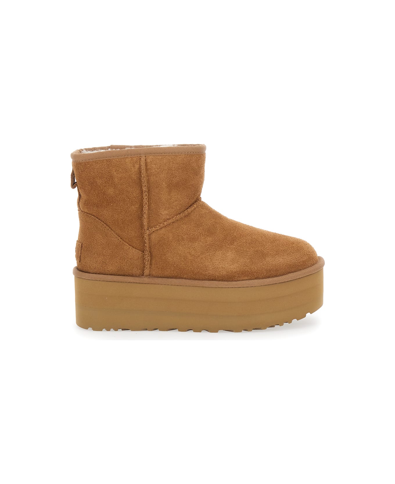 UGG 'classic Mini Platform' Beige Ankle Boots With Platform In Suede Woman - Beige