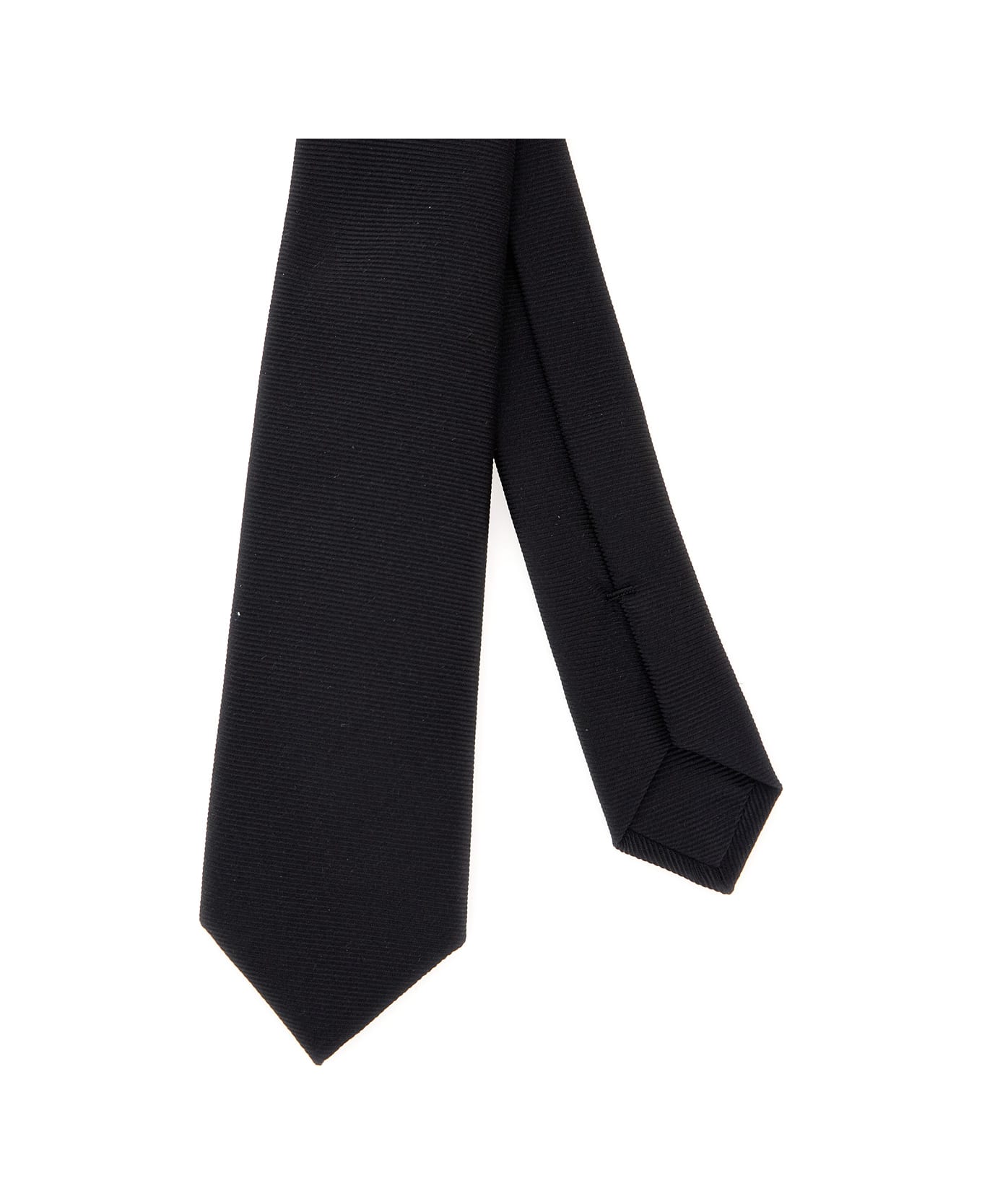 Versace Black Tie With Medusa Embroidered On The Front In Silk Man - Black