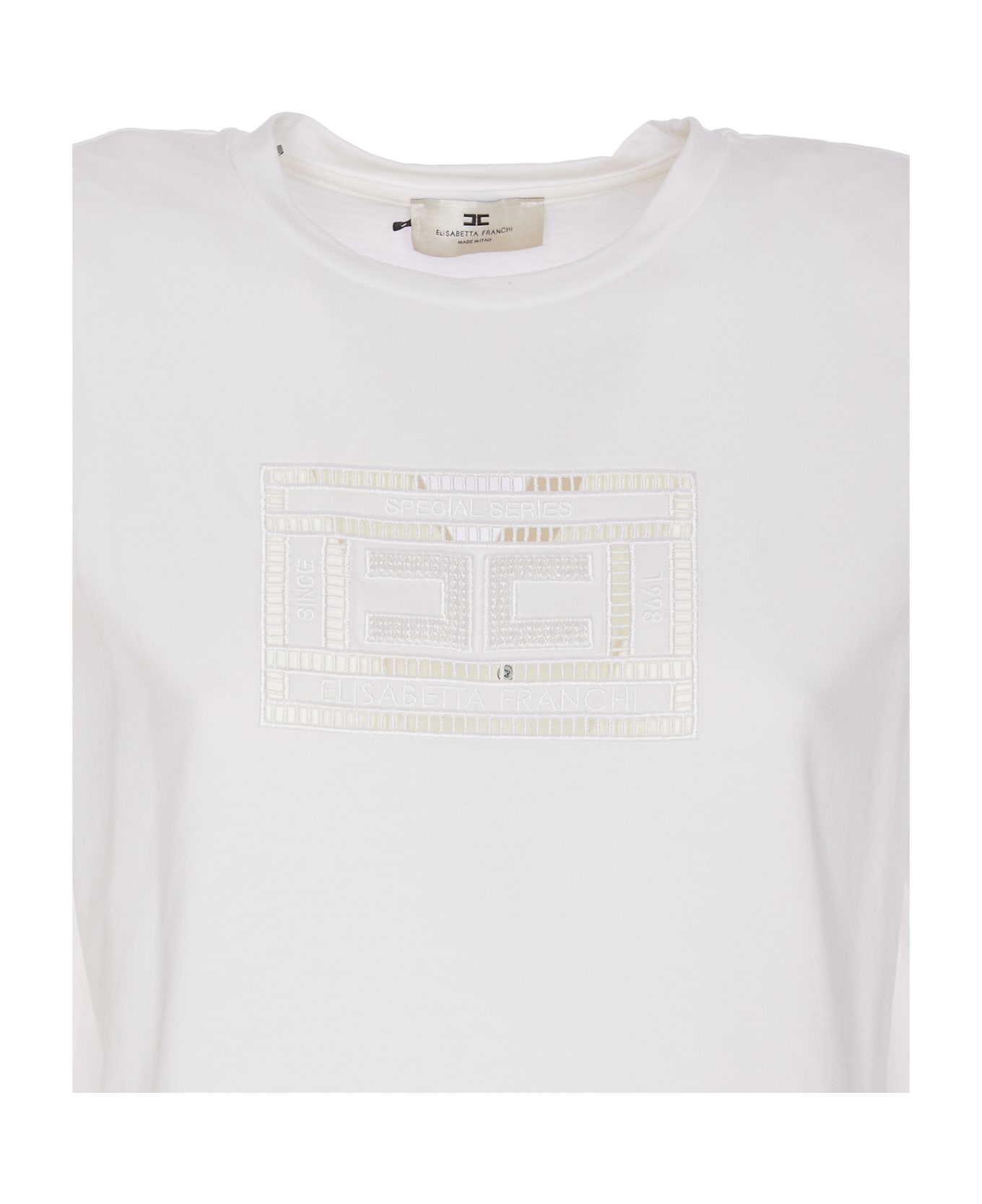 Elisabetta Franchi Logo T-shirt - Gesso