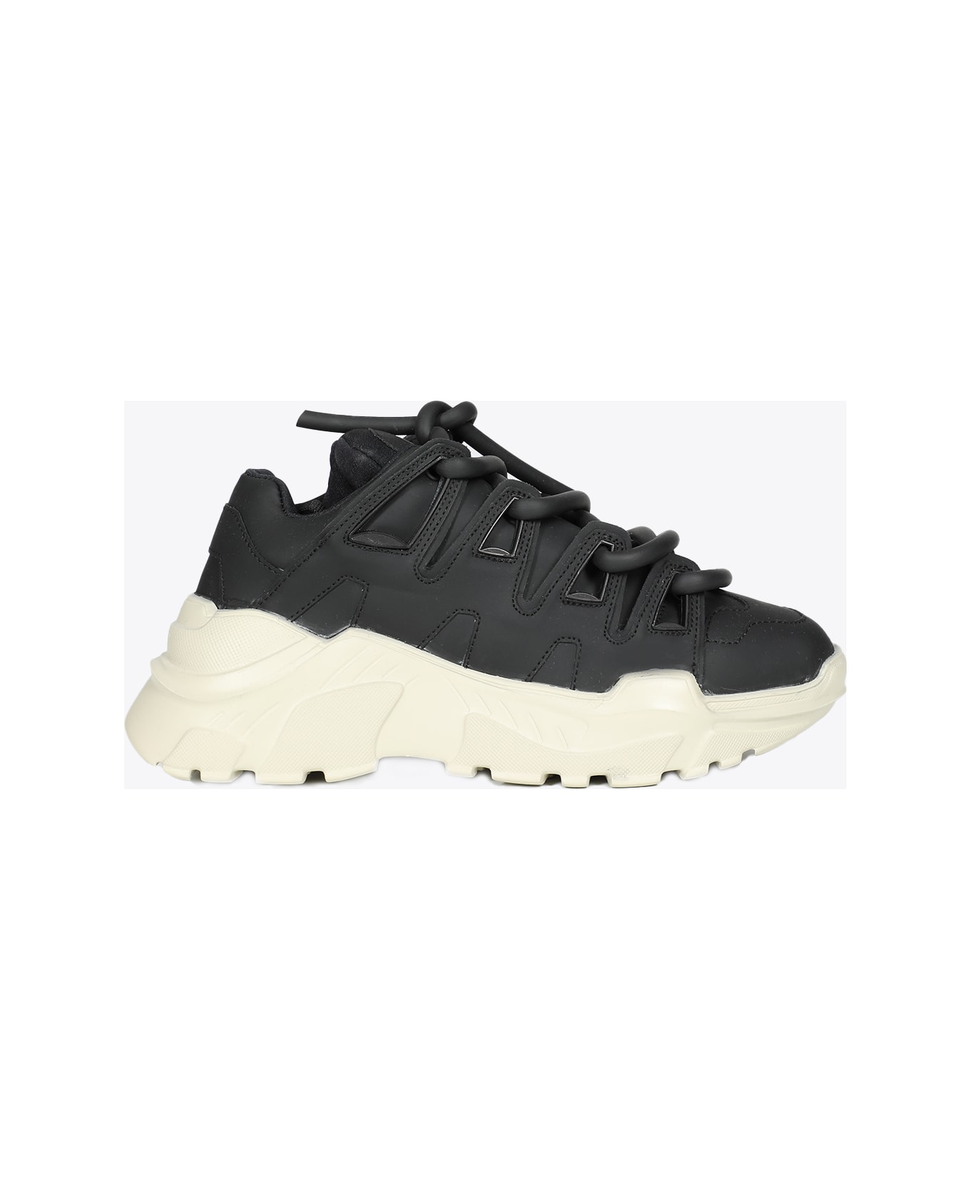 Gienchi Ozzy Skate Sneakers Black leather low top lace-up chuncky sneaker - Ozzy - Nero