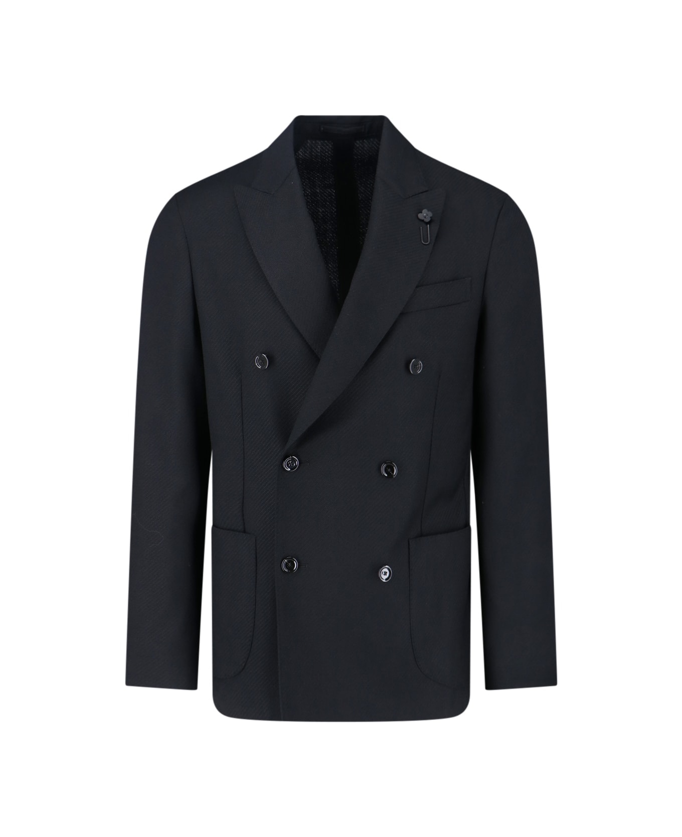 Lardini Double-breasted Blazer - Black  