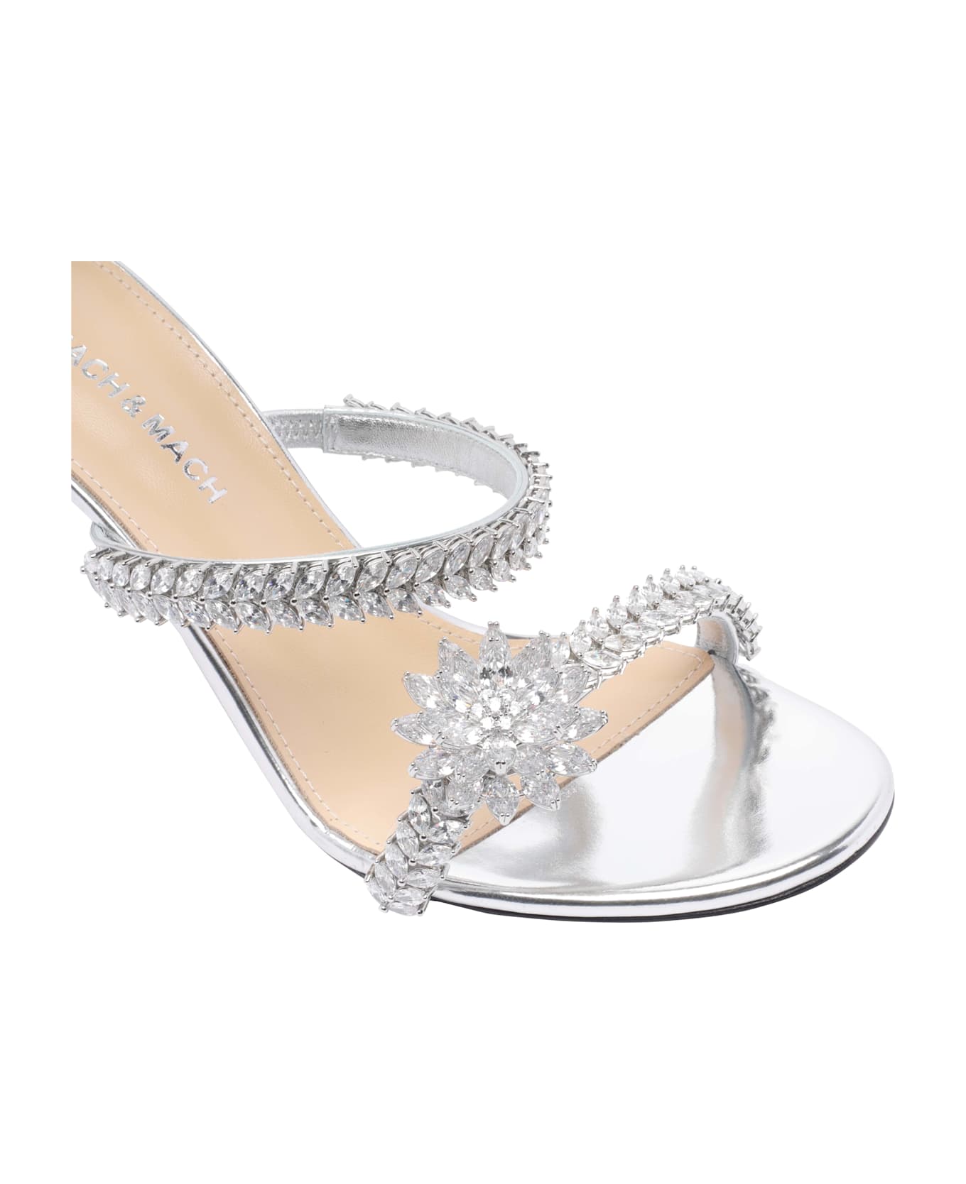 Mach 
Mach Lotus Flower Pump Sandals - Silver