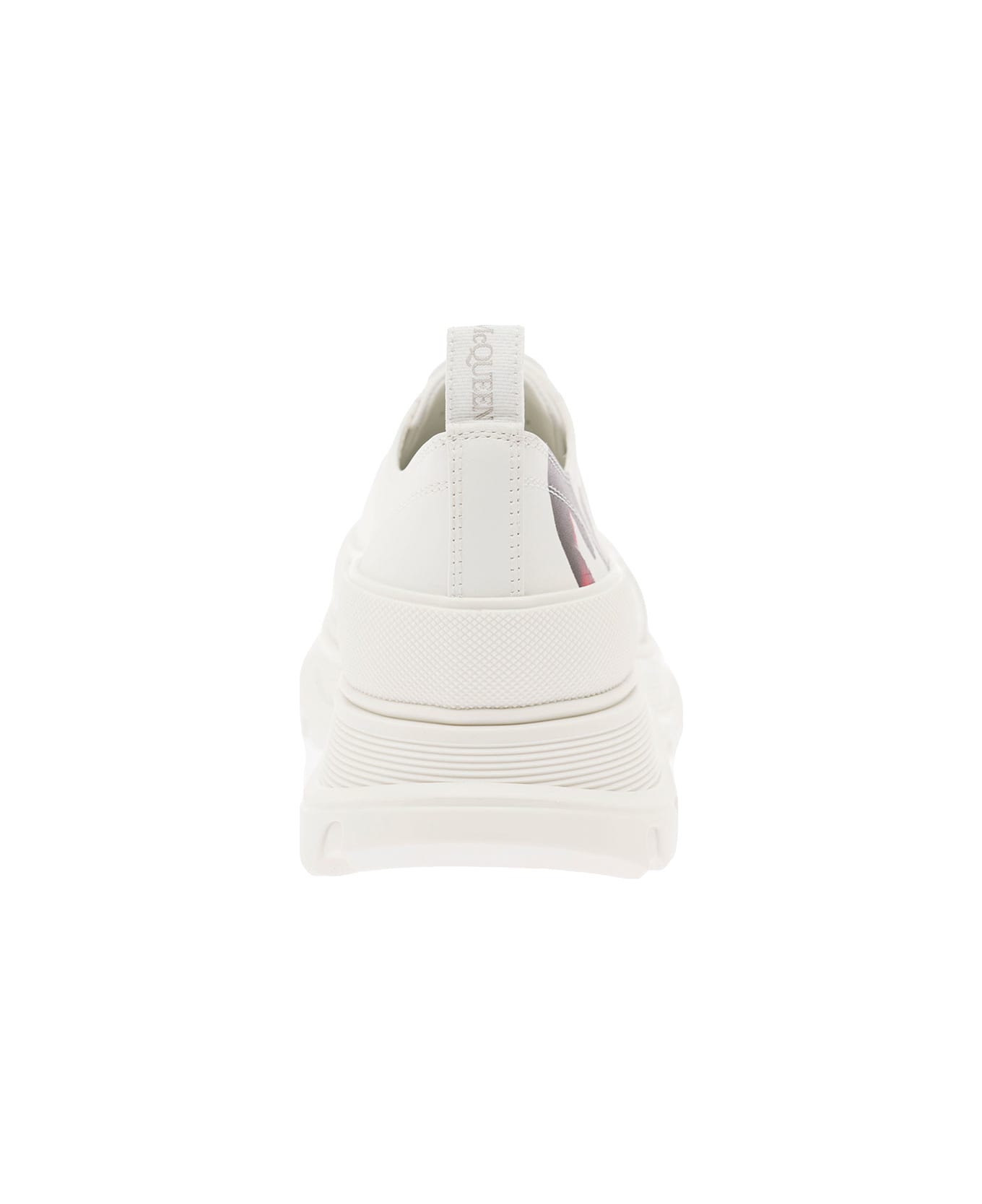 Alexander McQueen White 'tread Slick' Sneakers With Graffiti Logo Print In Calf Leather - White
