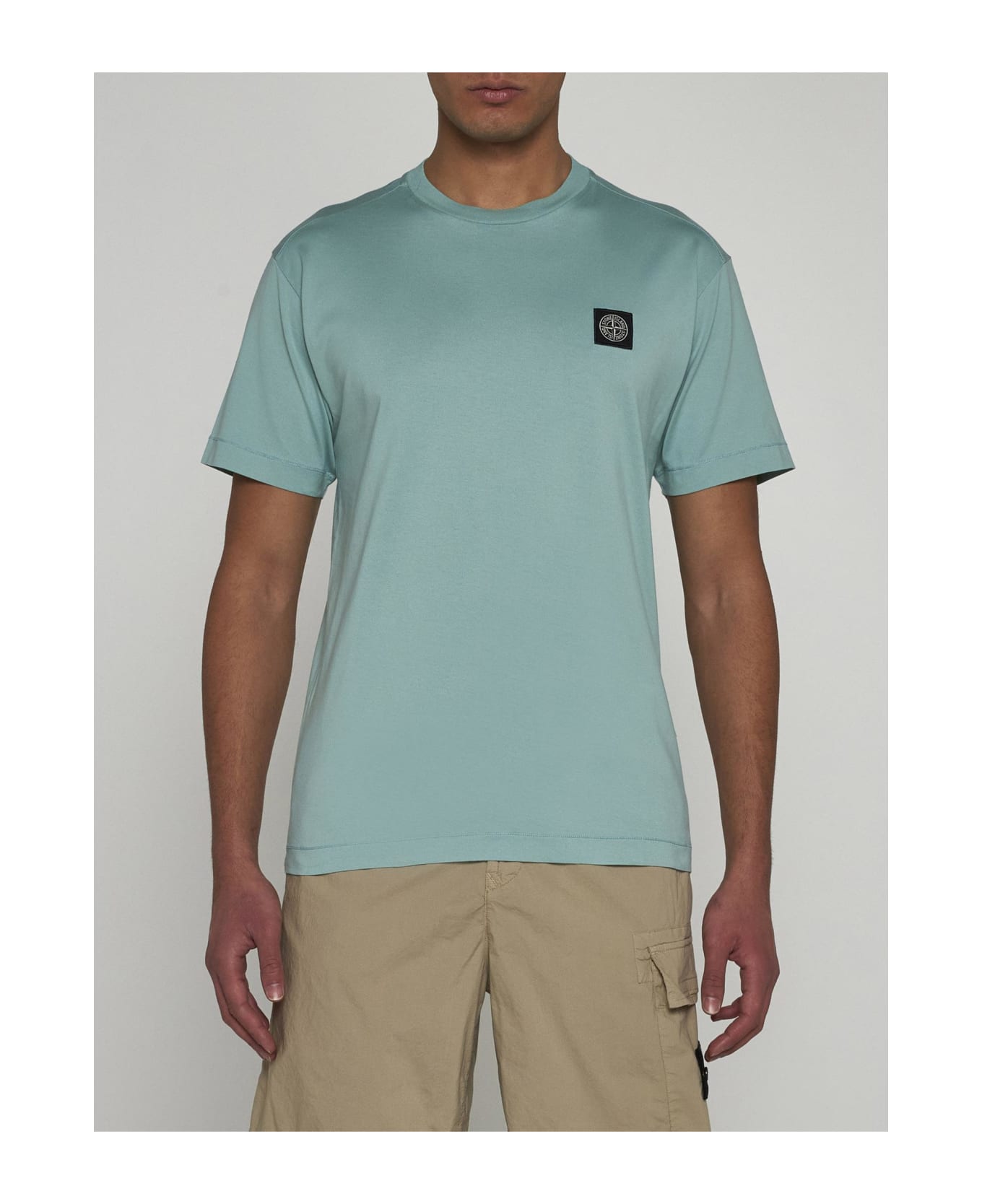Stone Island Logo-patch Cotton T-shirt - GREEN シャツ