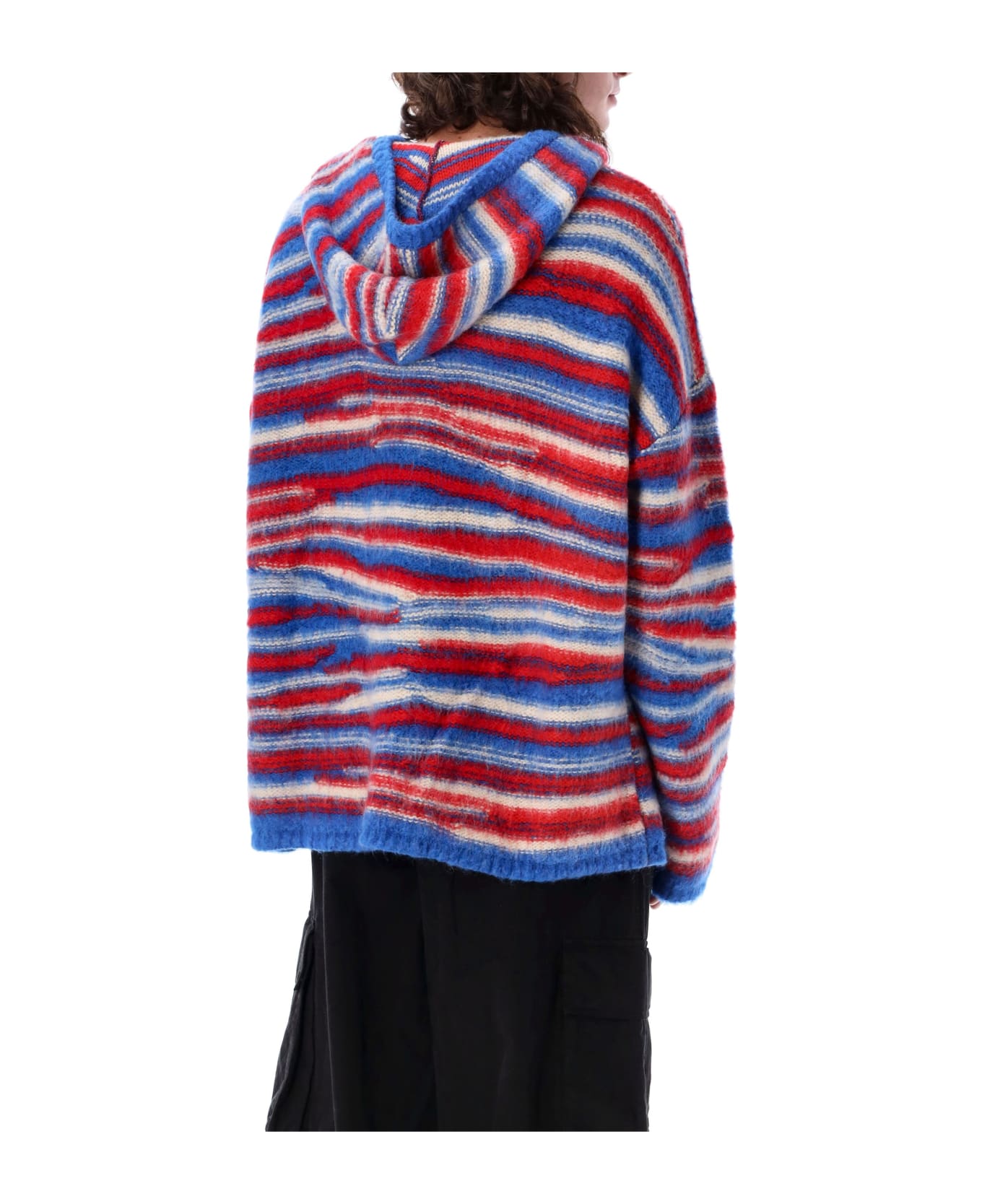 ERL Knitted Hoodie - RED/BLUE