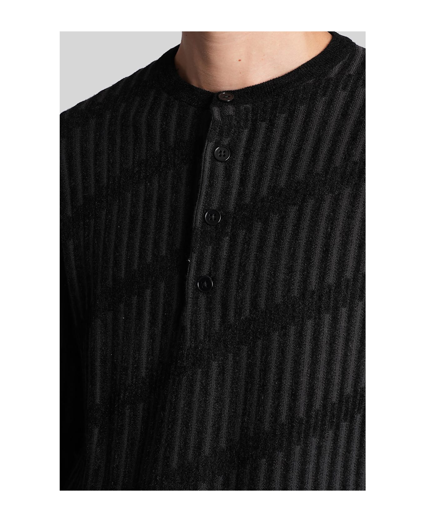 Emporio Armani Knitwear In Black Wool - black