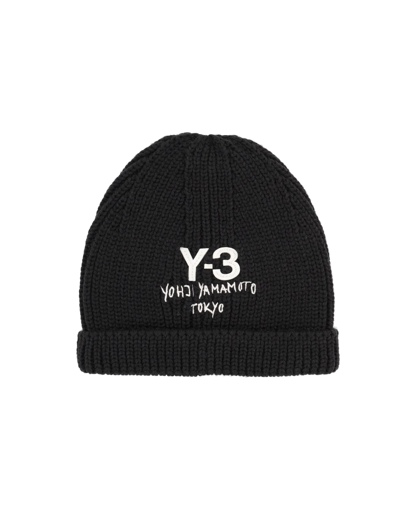 Y-3 Coarse Knit Cap - BLACK
