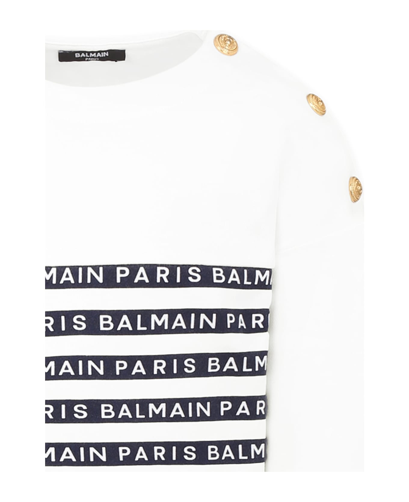 Balmain White Suit For Girl With Logo - White