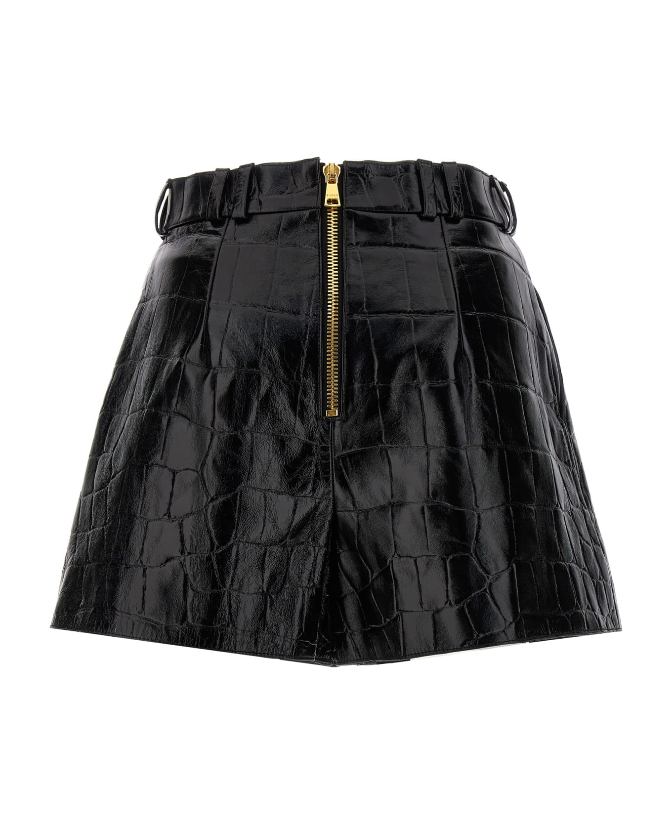 Balmain Leather Shorts - Black ショートパンツ