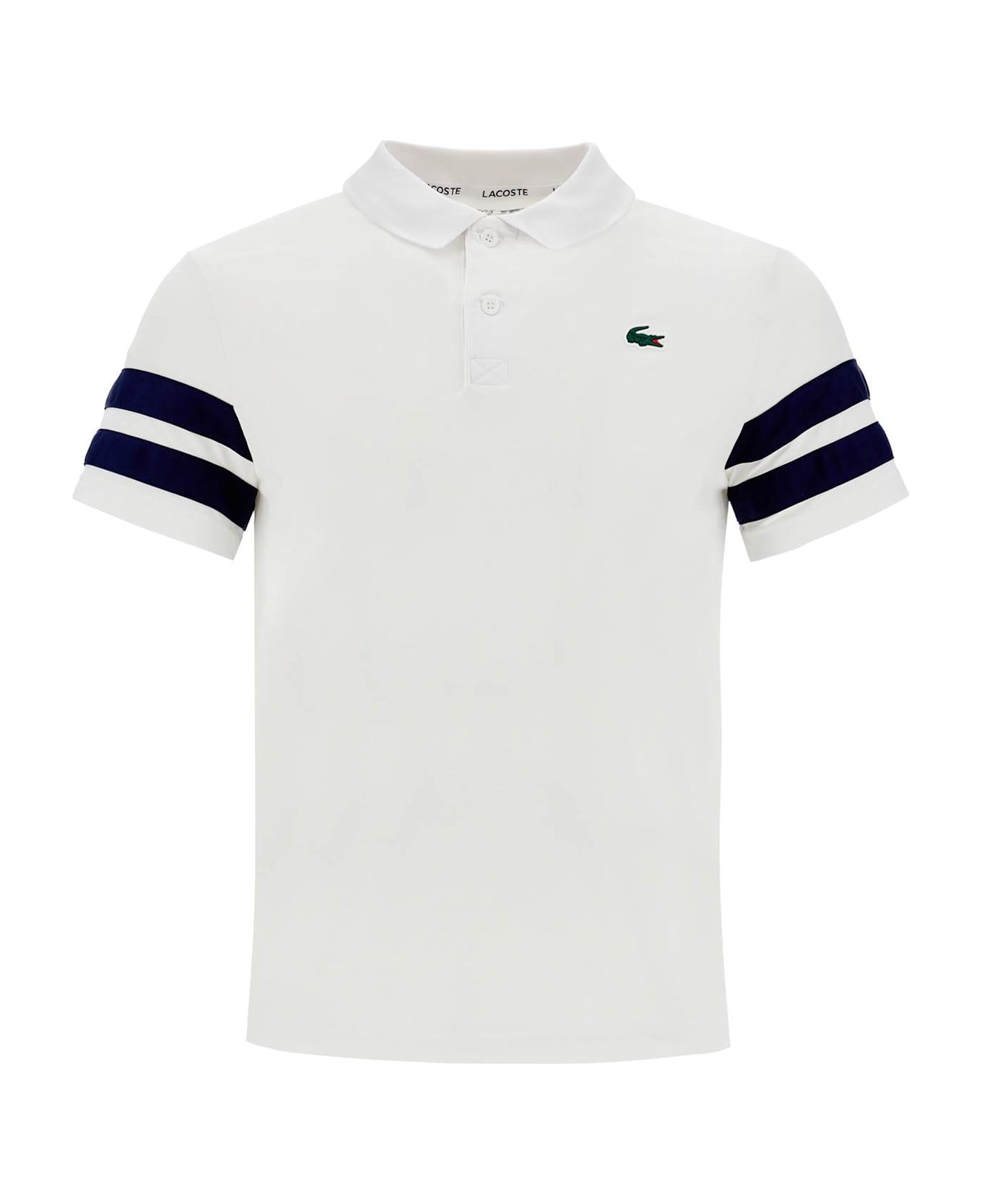 Lacoste Ultra-dry Sport Polo - WHITE NAVY BLUE (White)