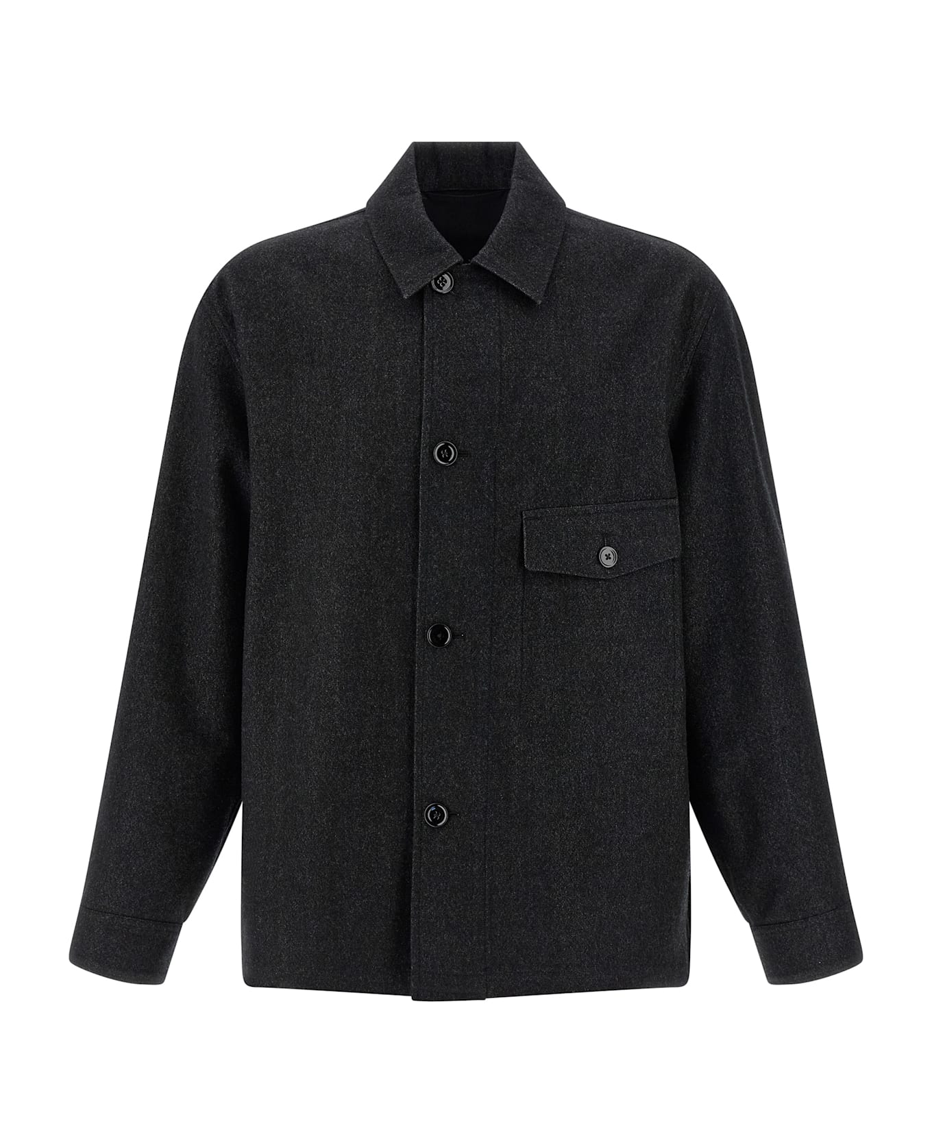 Lemaire Wool Overshirt - Black  