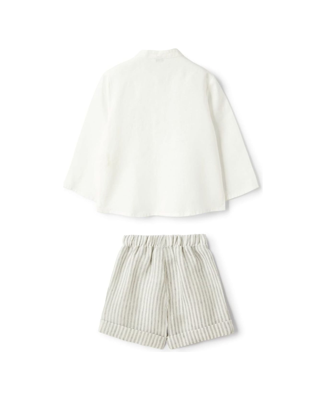Il Gufo Grey Set Of Two With Logo Lettering On The Front In Linen Boy - Grey