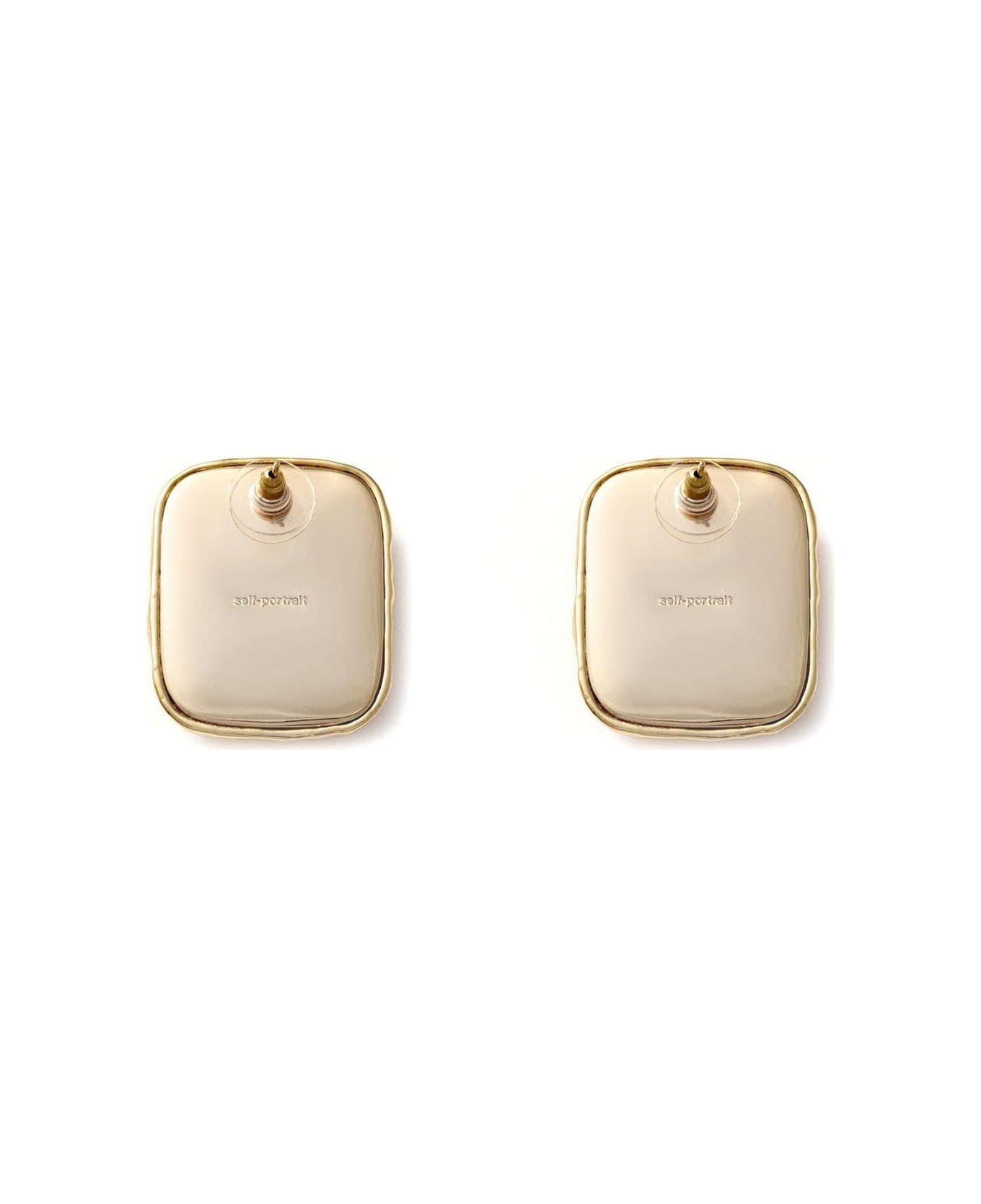 self-portrait Mottled Embellished Earrings - Gold
