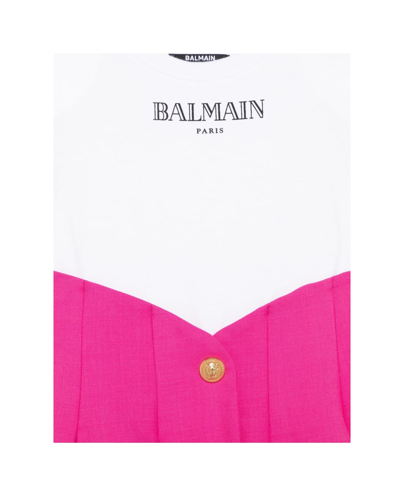 Balmain Abito Con Logo - Fucsia