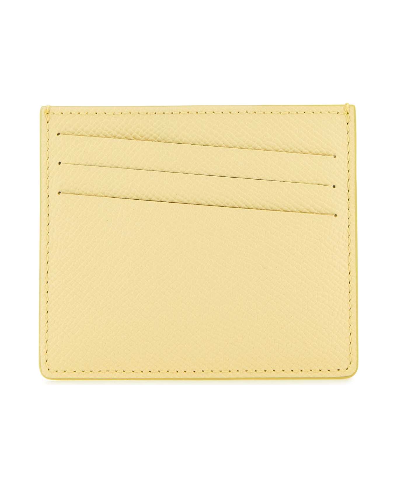 Maison Margiela Pastel Yellow Leather Four Stitches Cardholder - LEMON