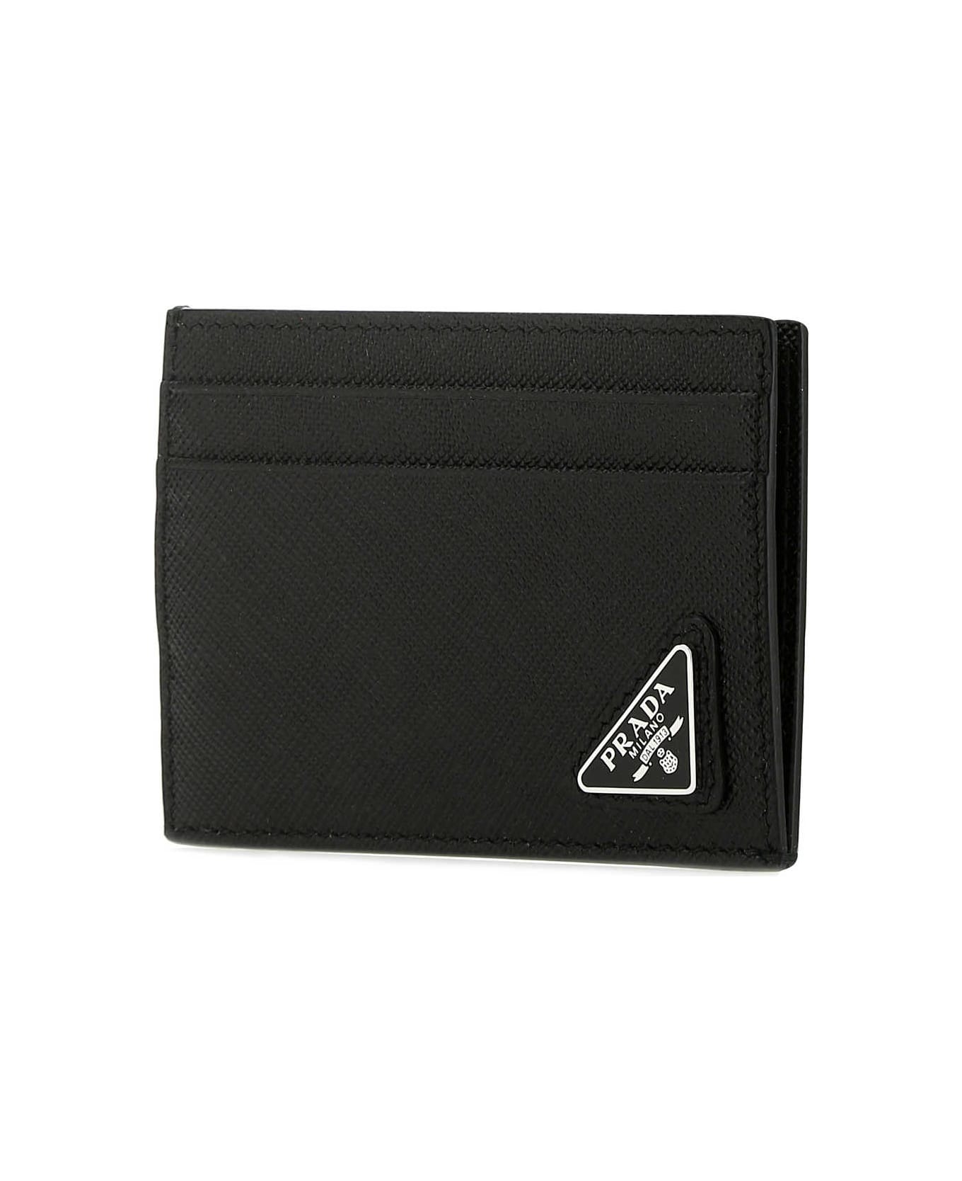 Prada Black Leather Card Holder - F0002