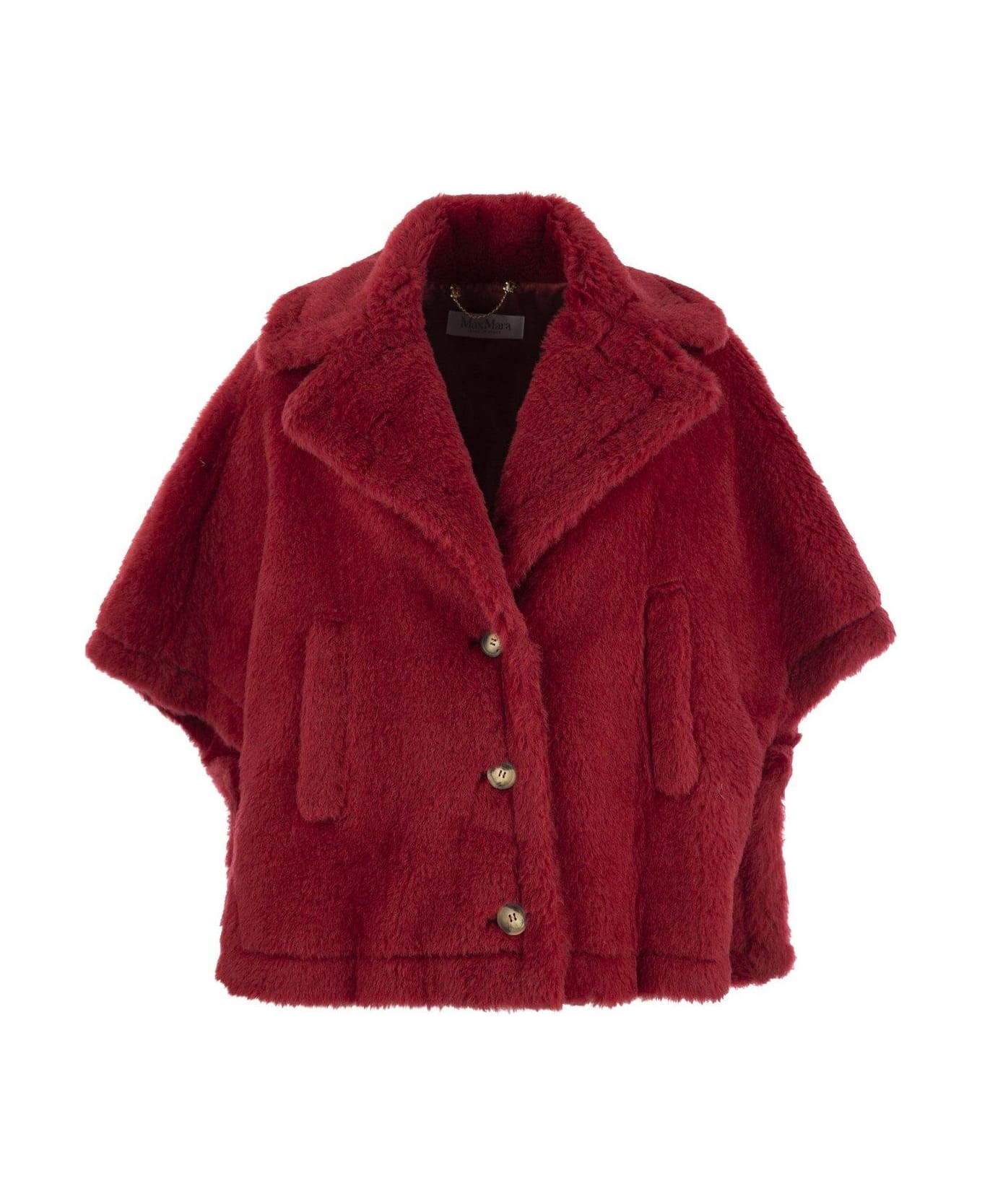 Max Mara Single-breasted Teddy Coat - Red