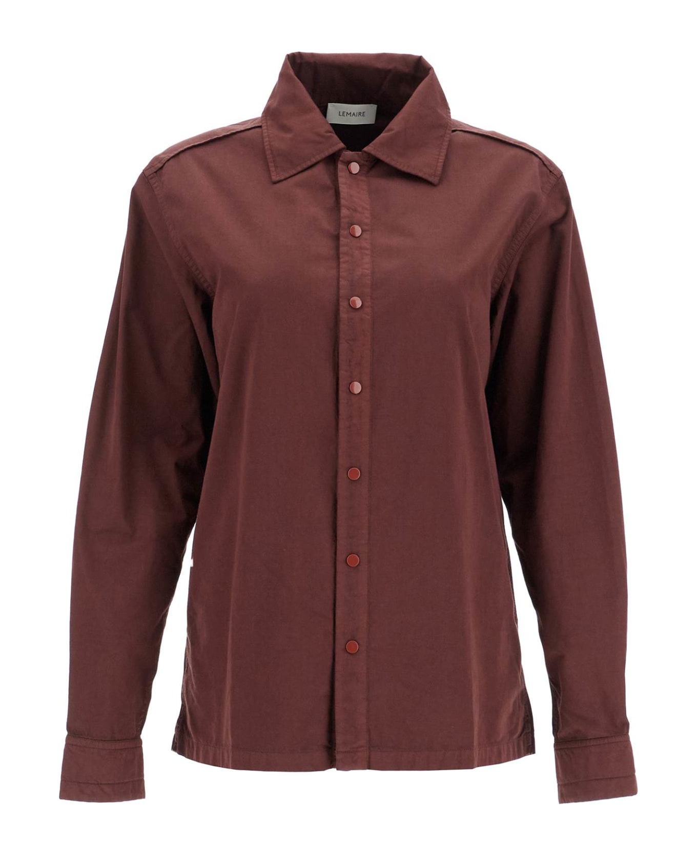 Lemaire Cotton Dyed In The Garment Shirt - COCOA BEAN (Red)