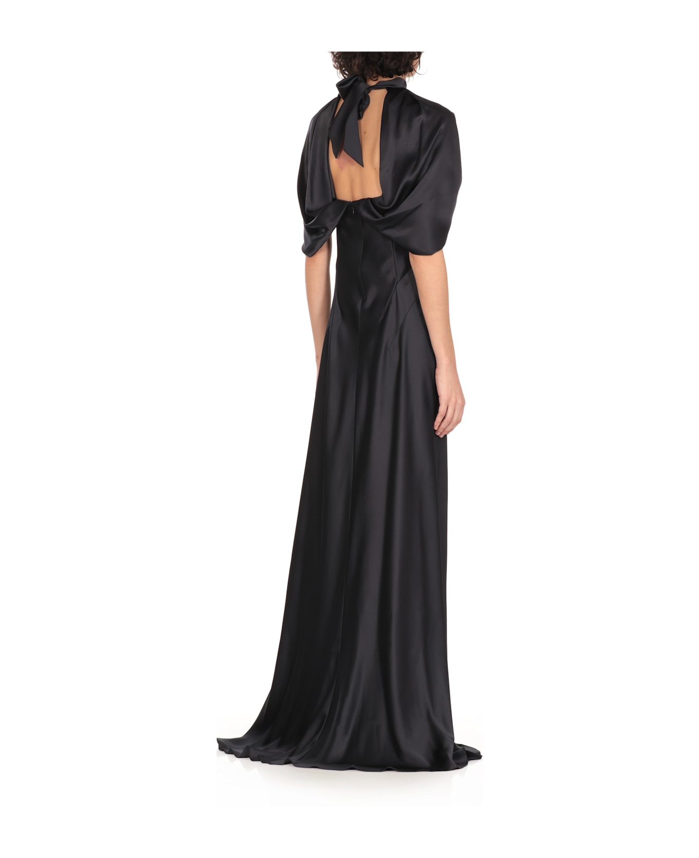 Alberta Ferretti Long Satin Dress - Blue