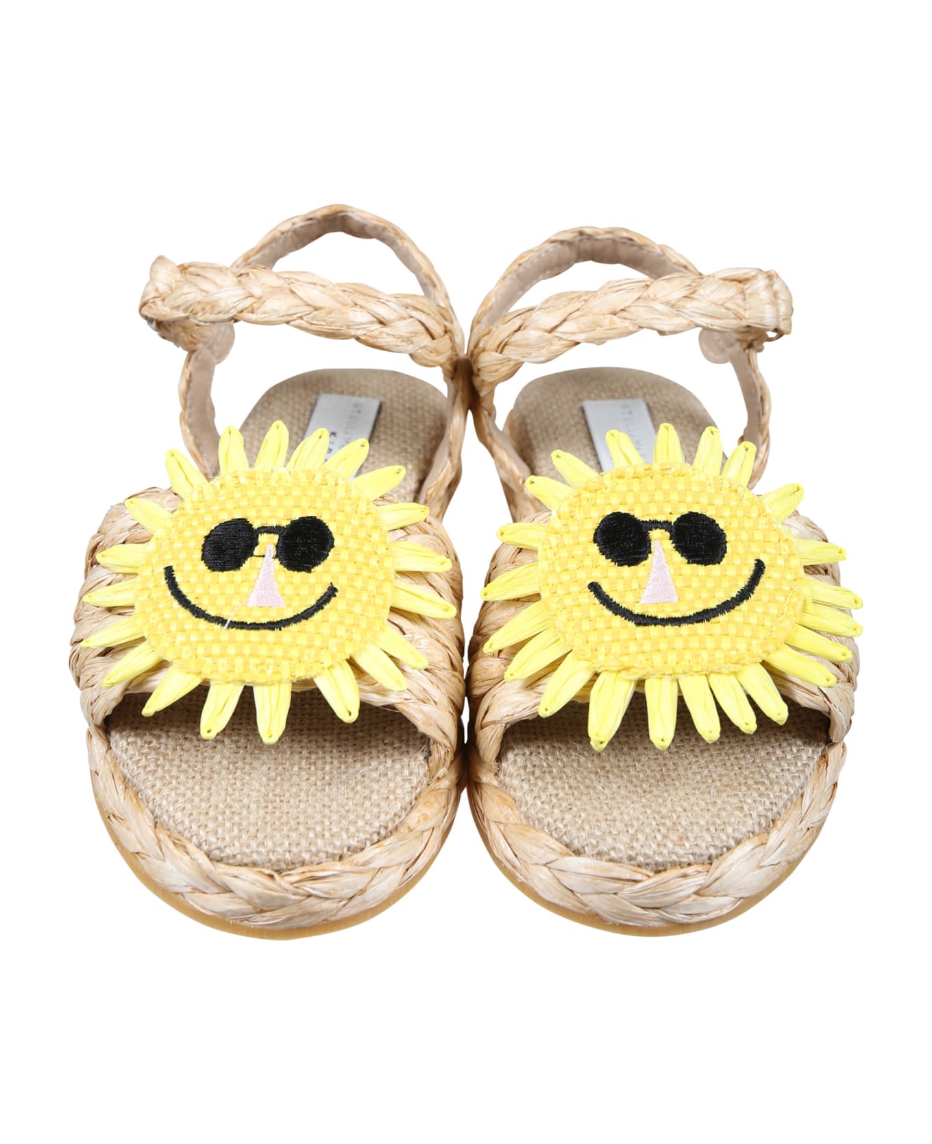 Stella McCartney Kids Beige Sandals For Girl With Sole - Beige