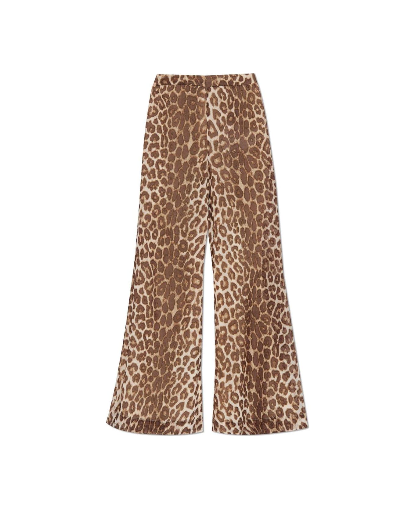 Zimmermann Leopard Printed Flared Trousers - Brown