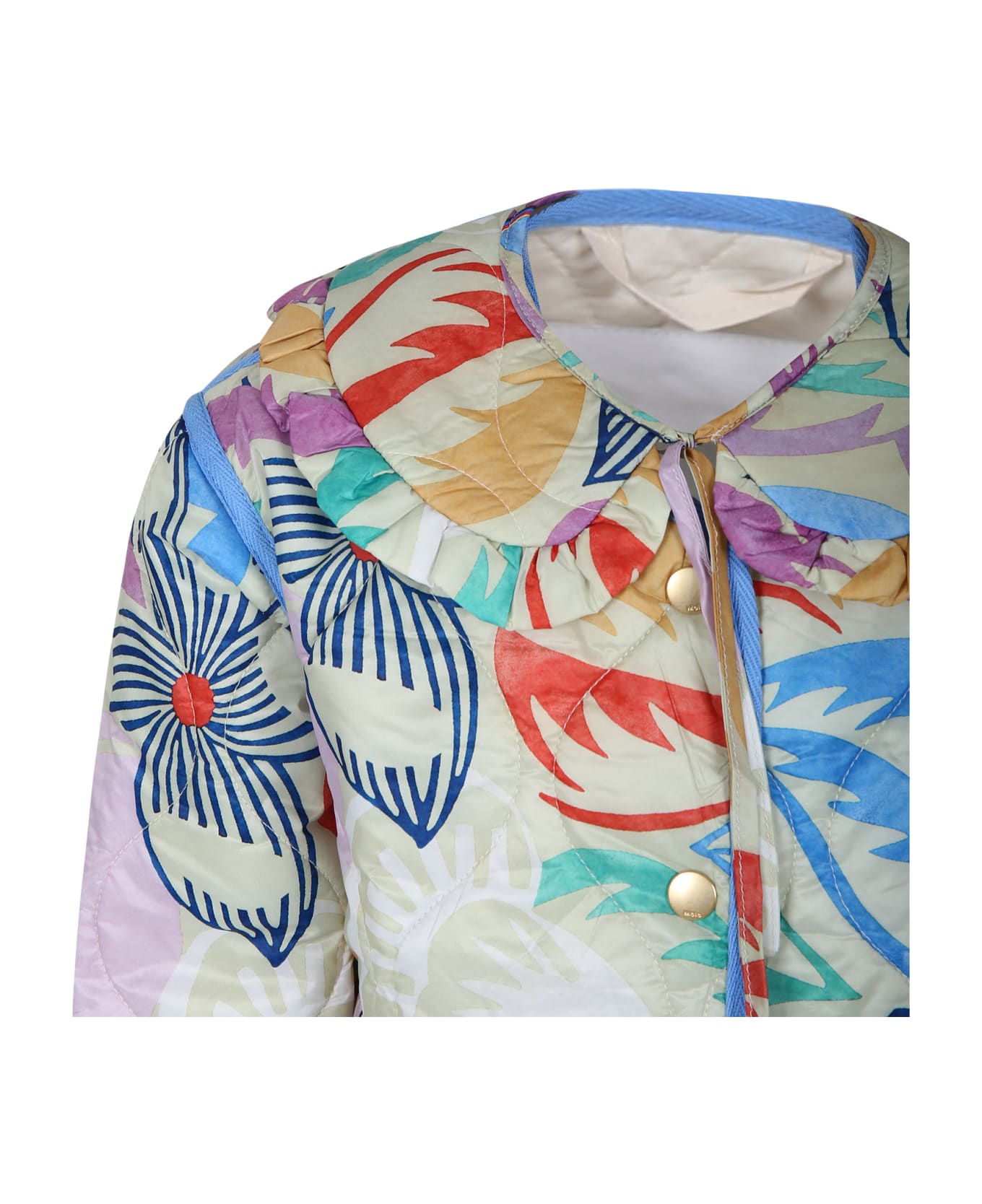 Molo Multicolor Down Jacket For Girl - Multicolor