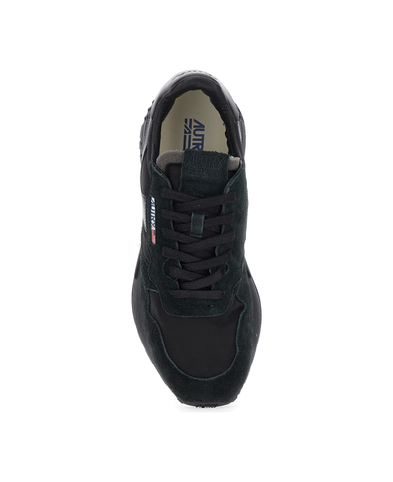 Autry 'reelwind' Black Low Top Sneakers With Logo Patch Ontongue And Side In Suede Man - Black