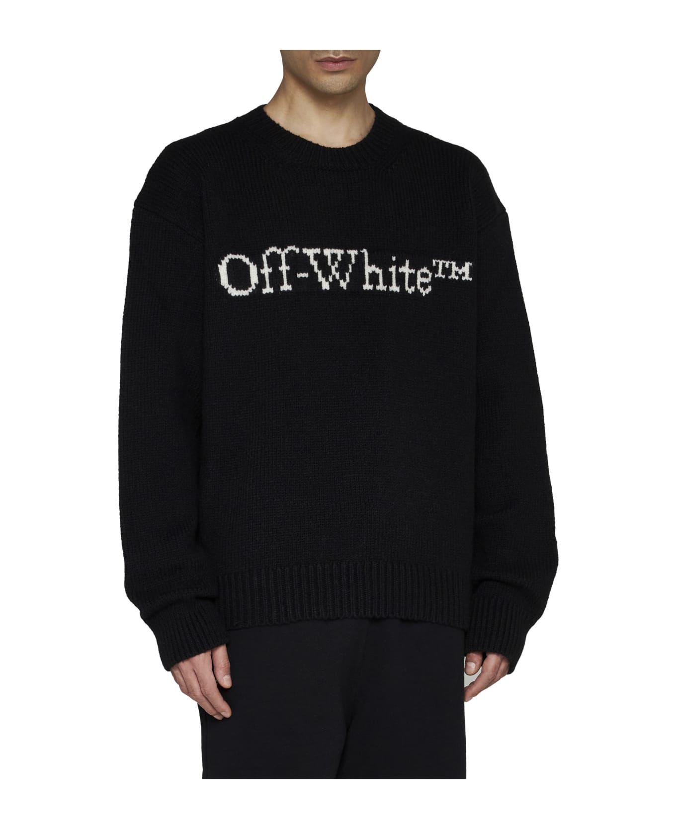 Off-White Logo Intarsia Sweater - Black