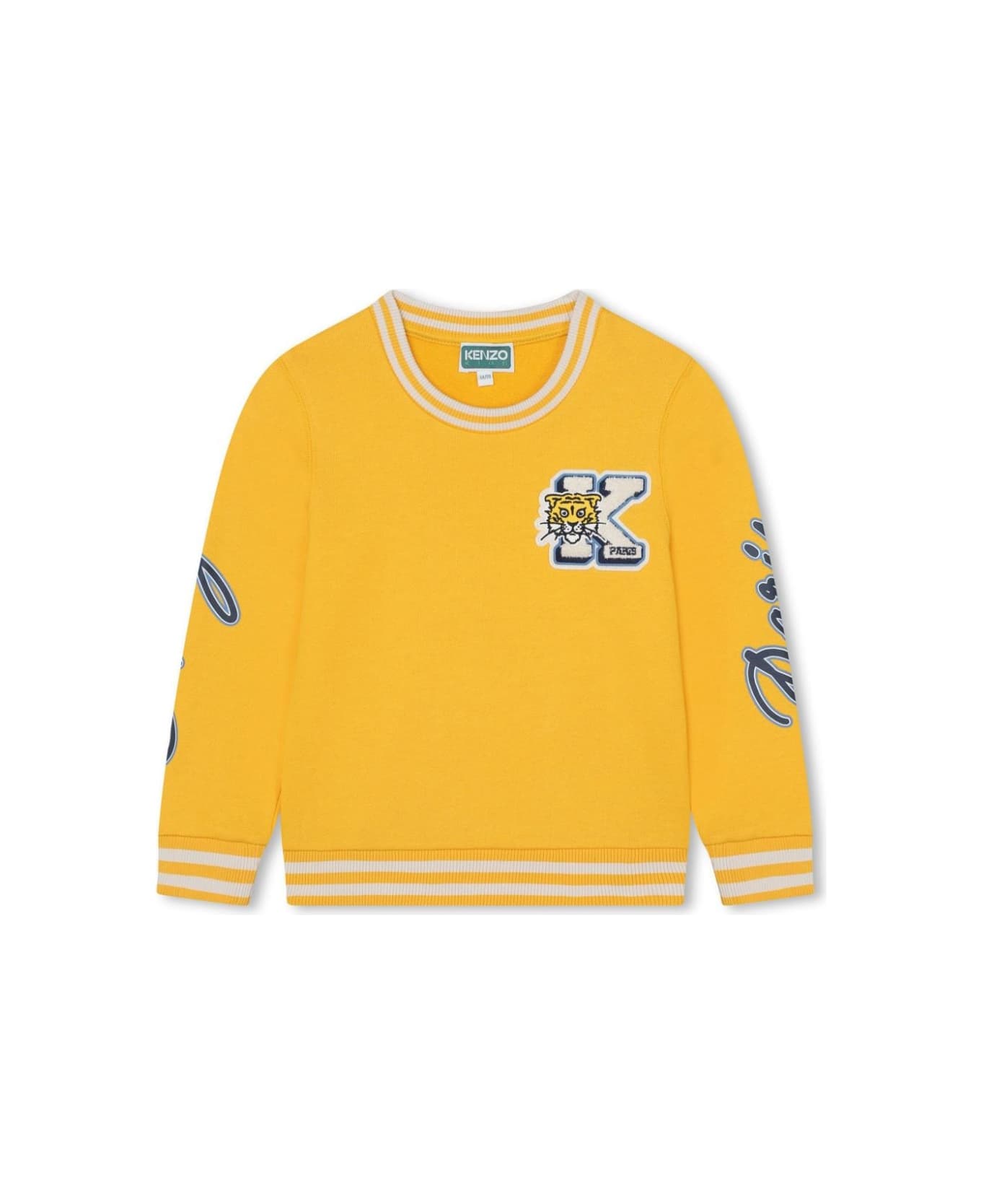 Kenzo Kids Felpa Con Ricamo - Yellow ニットウェア＆スウェットシャツ