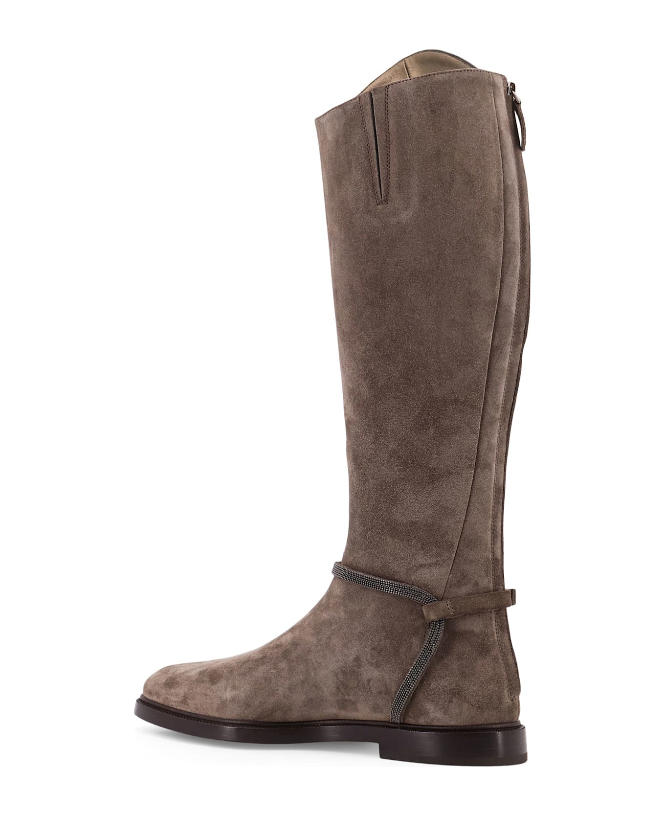 Brunello Cucinelli Suede Boots With Monili Detail - TORBA