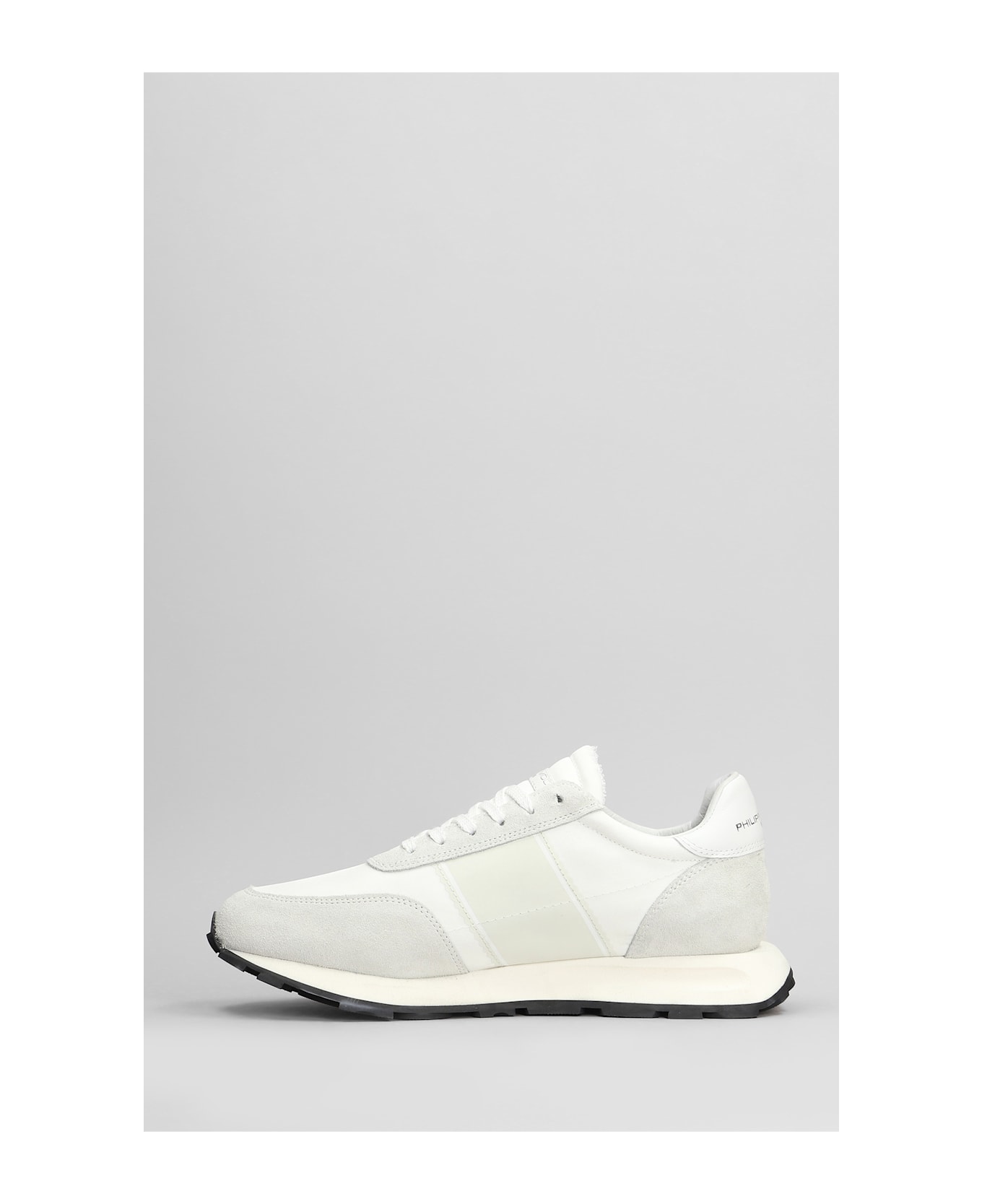 Philippe Model Tour Low Sneakers In White Suede And Fabric - white