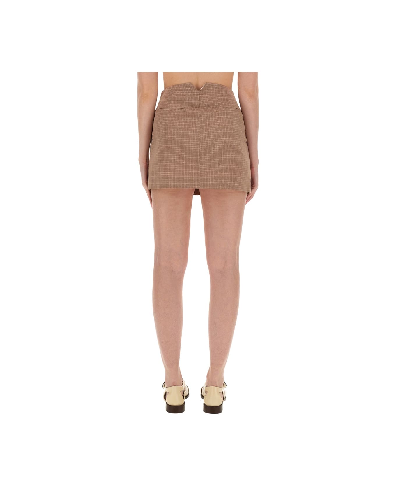 Alysi Mini Skirt - BROWN