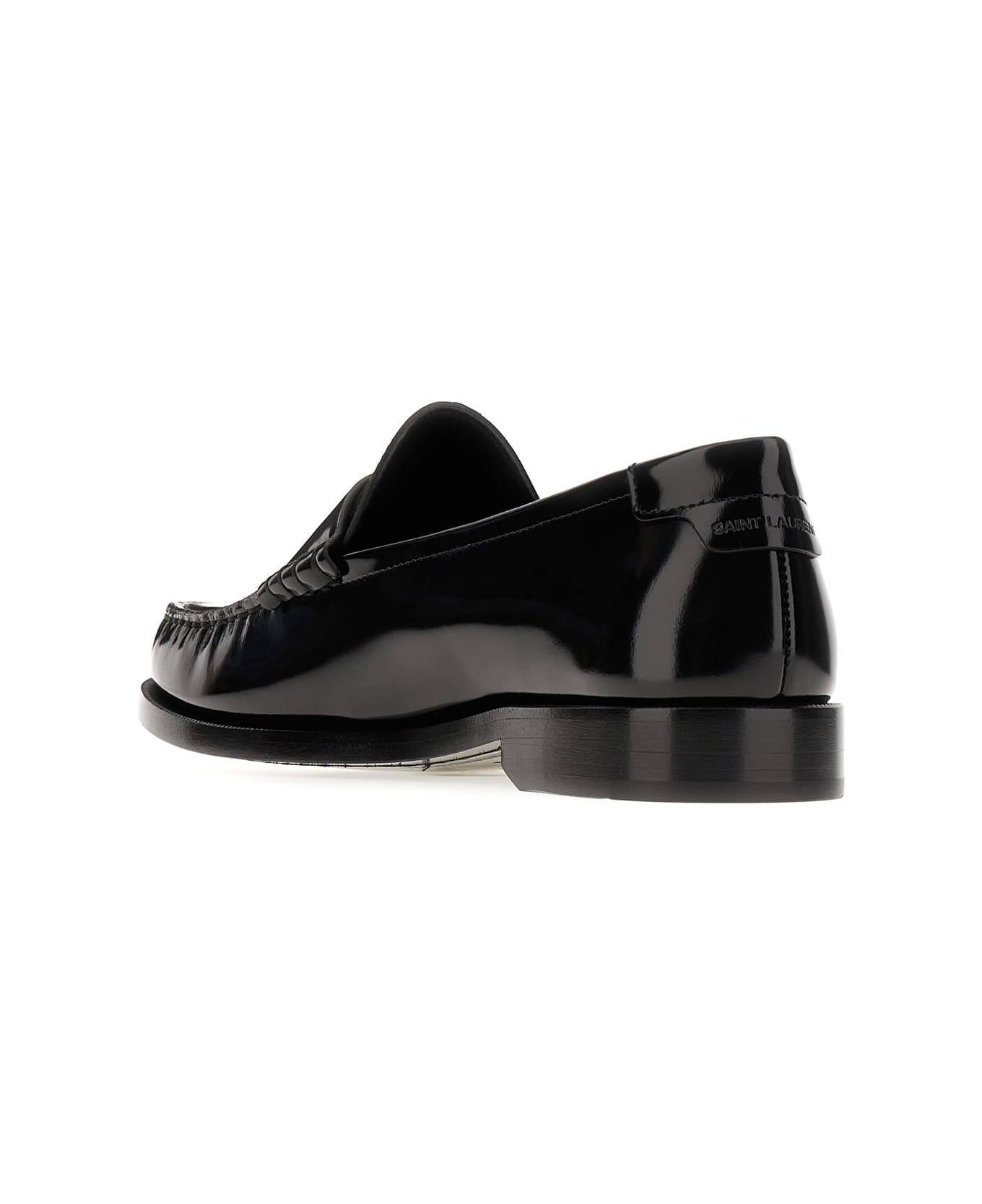 Saint Laurent Black Leather Penny Loafers - 1000