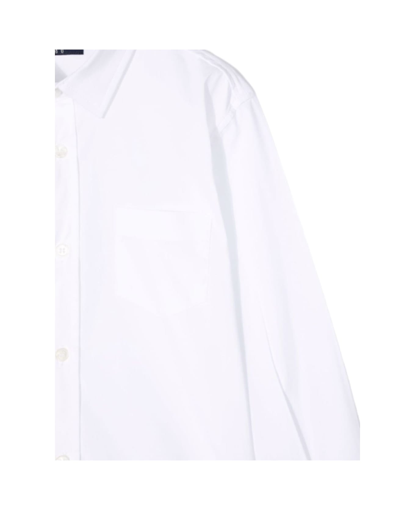 Il Gufo White Shirt With Patch Pocket On The Chest In Cotton Boy - Bianco
