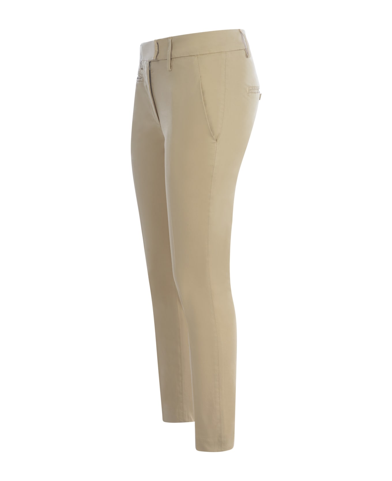 Dondup Trousers Dondup "perfect" In Stretch Cotton - Beige