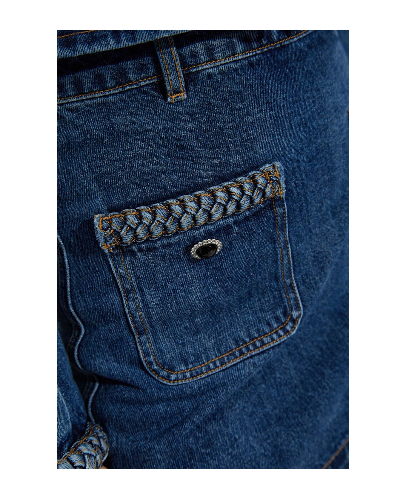 self-portrait Denim Skirt - BLUE