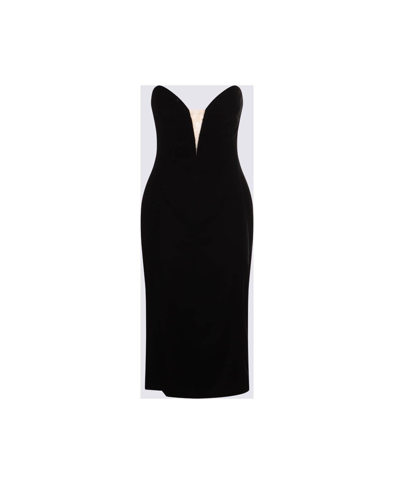 Tom Ford Black Viscose Midi Dress - BLACK