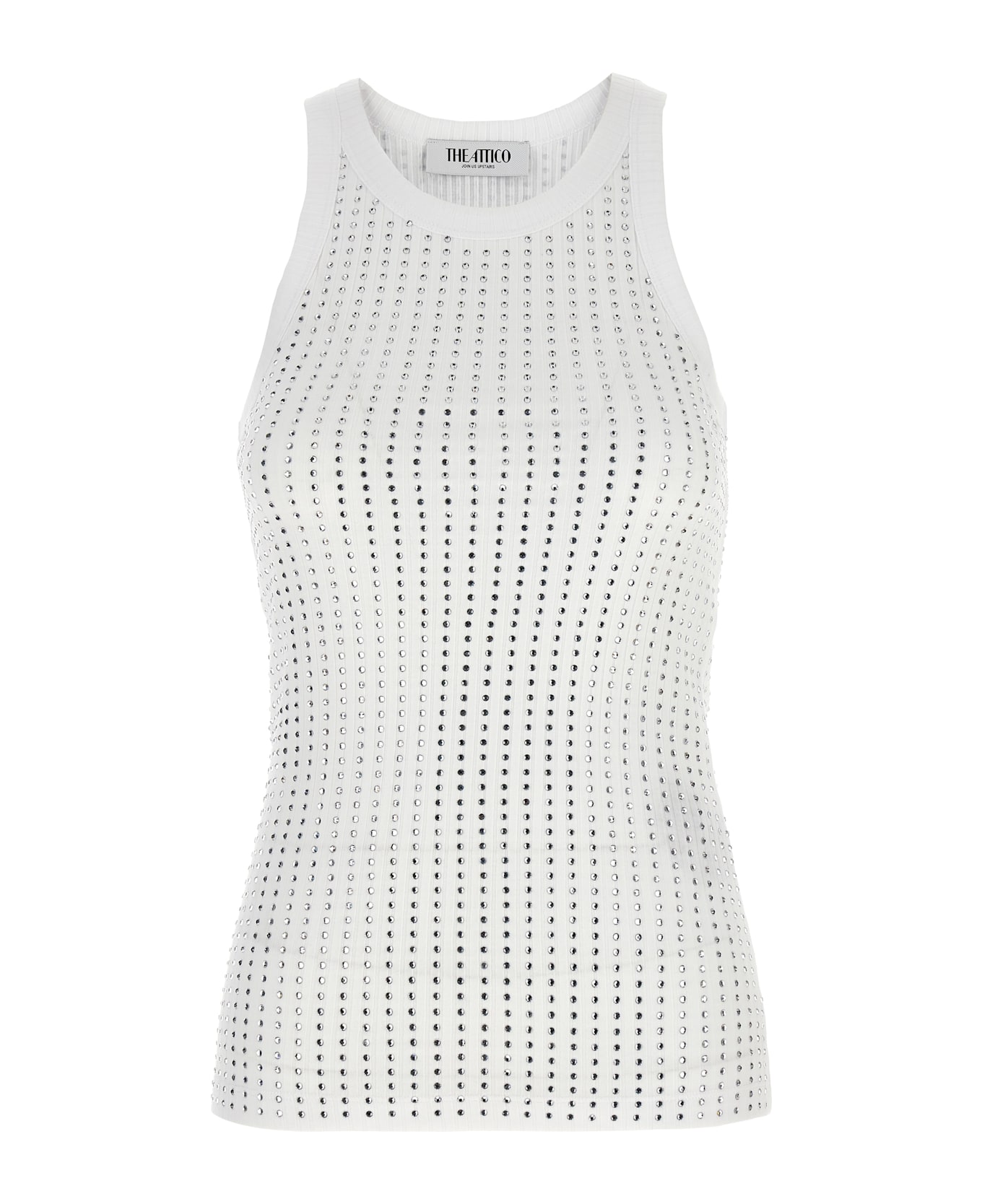 The Attico Rhinestone Top - White