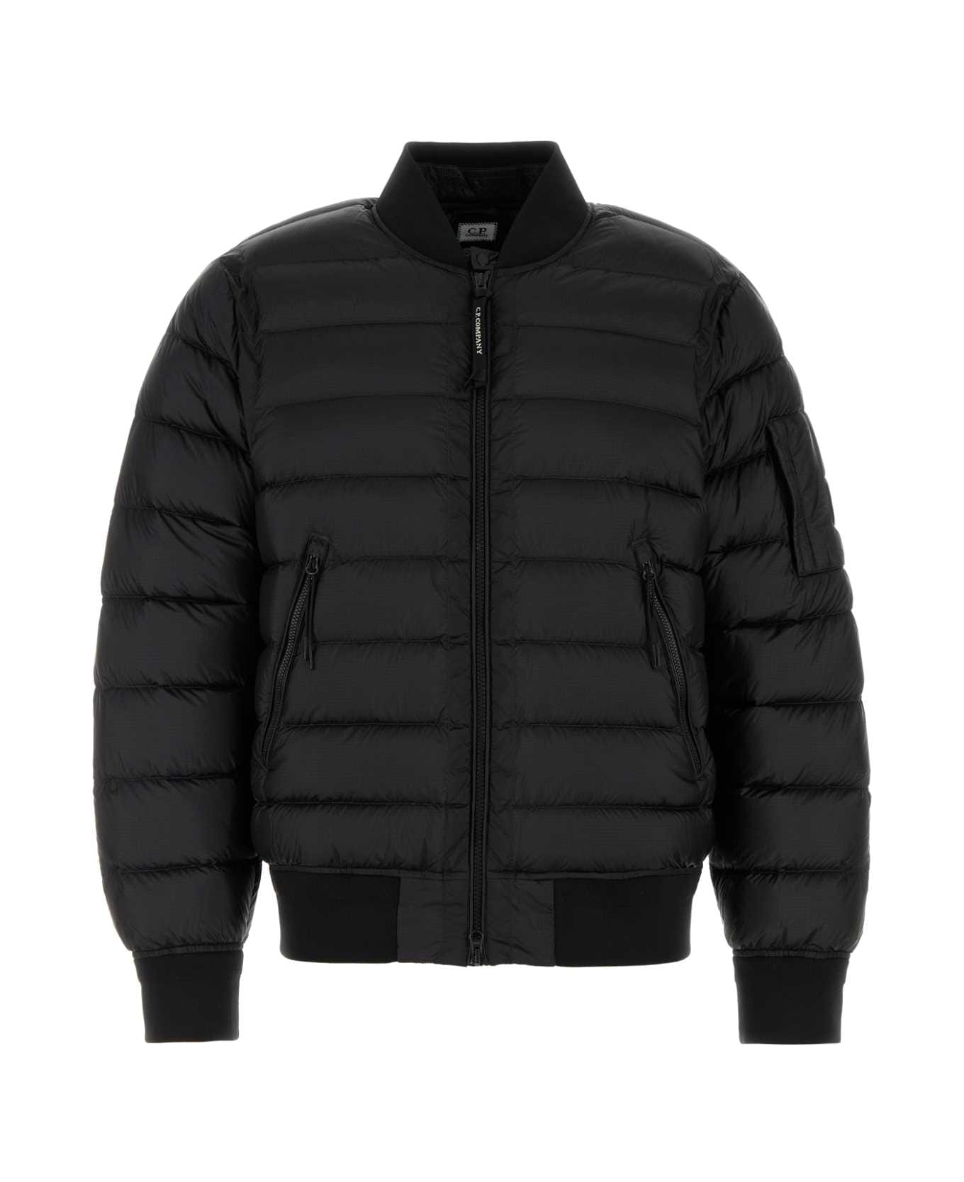 C.P. Company Black Nylon Down Jacket - Black
