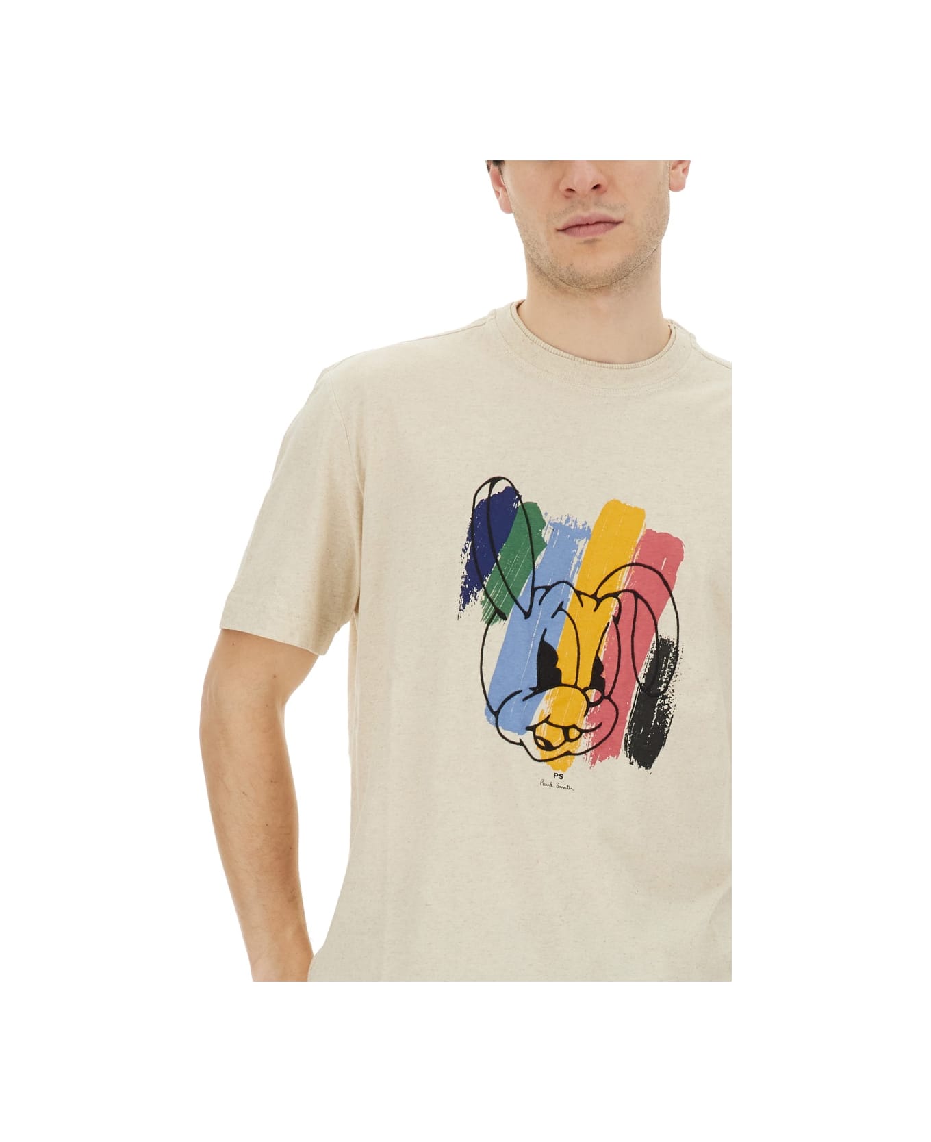PS by Paul Smith "rabbit" T-shirt - BEIGE