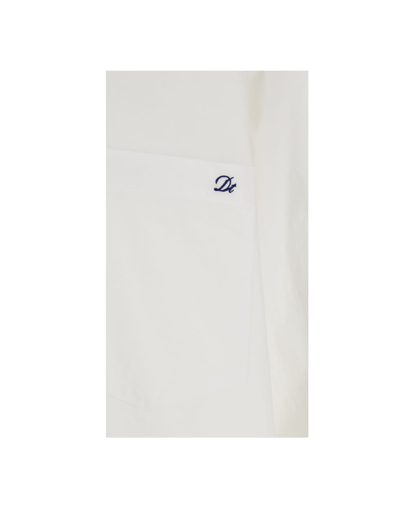 Dunst White Shirt With Patch Pocket On The Front And Embroidered Logo In Cotton Poplin Man - White
