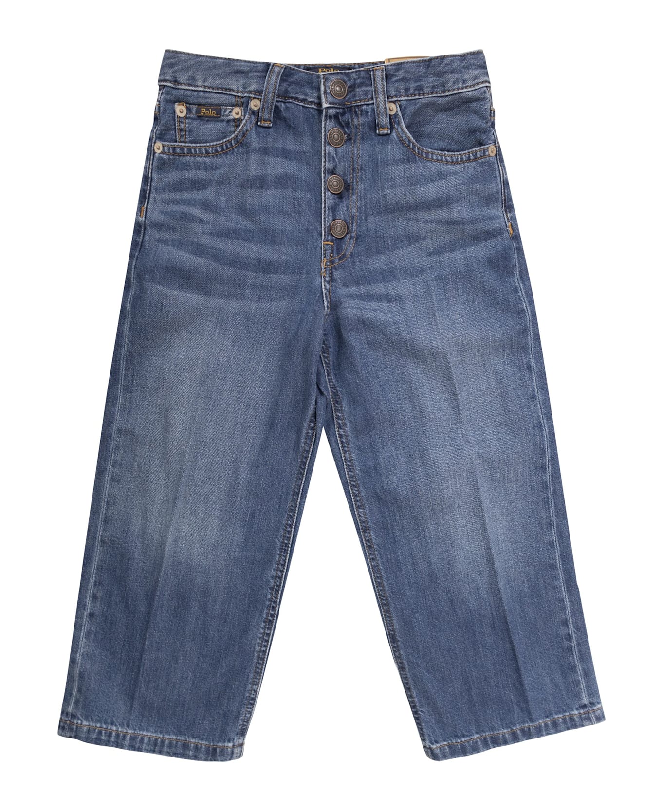 Polo Ralph Lauren Wide-leg Crop Jeans - Medium Denim