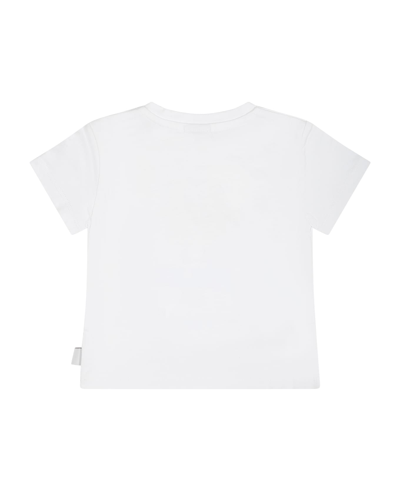 GCDS Mini White T-shirt For Baby Girl With Spongebob Print - White