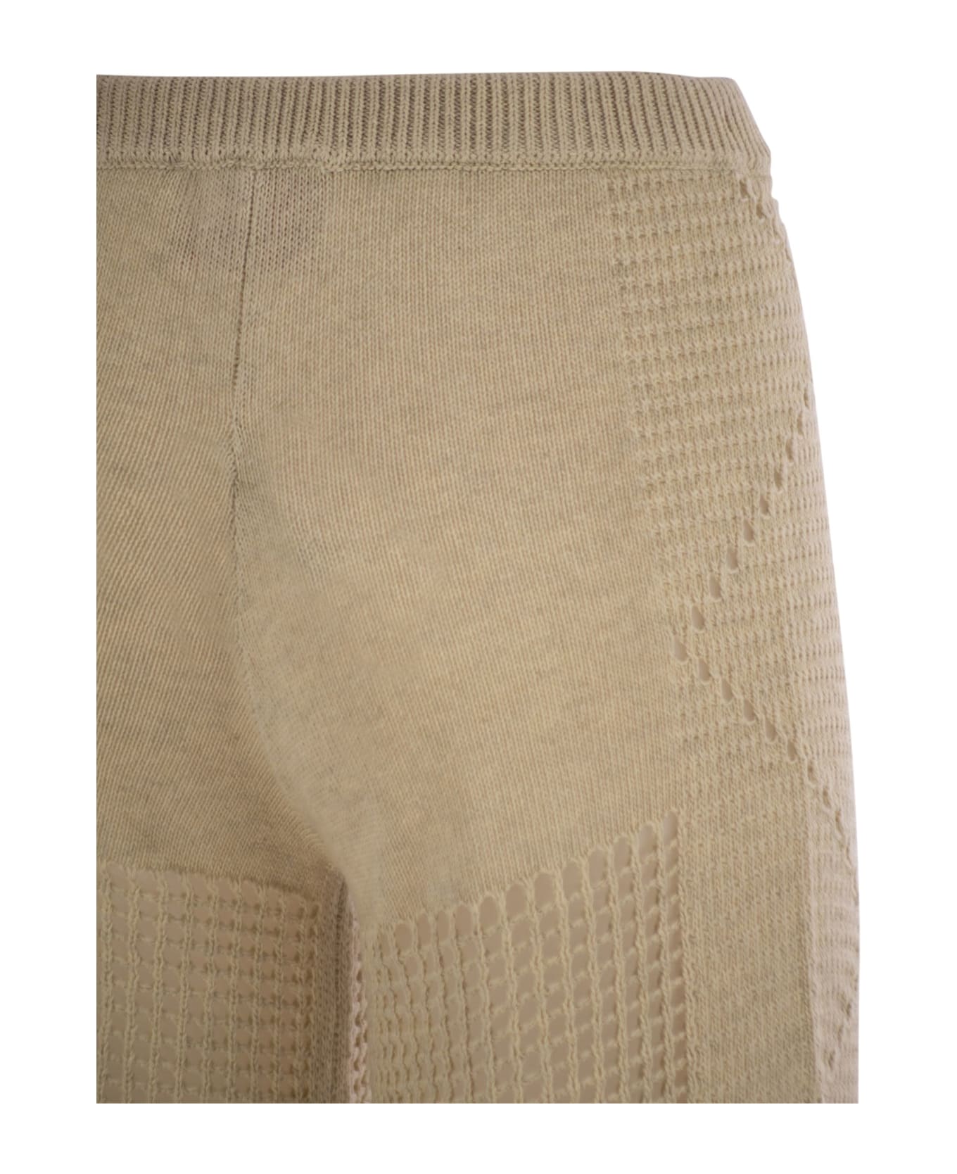 MC2 Saint Barth Alva - Crochet Flare Trousers - Beige