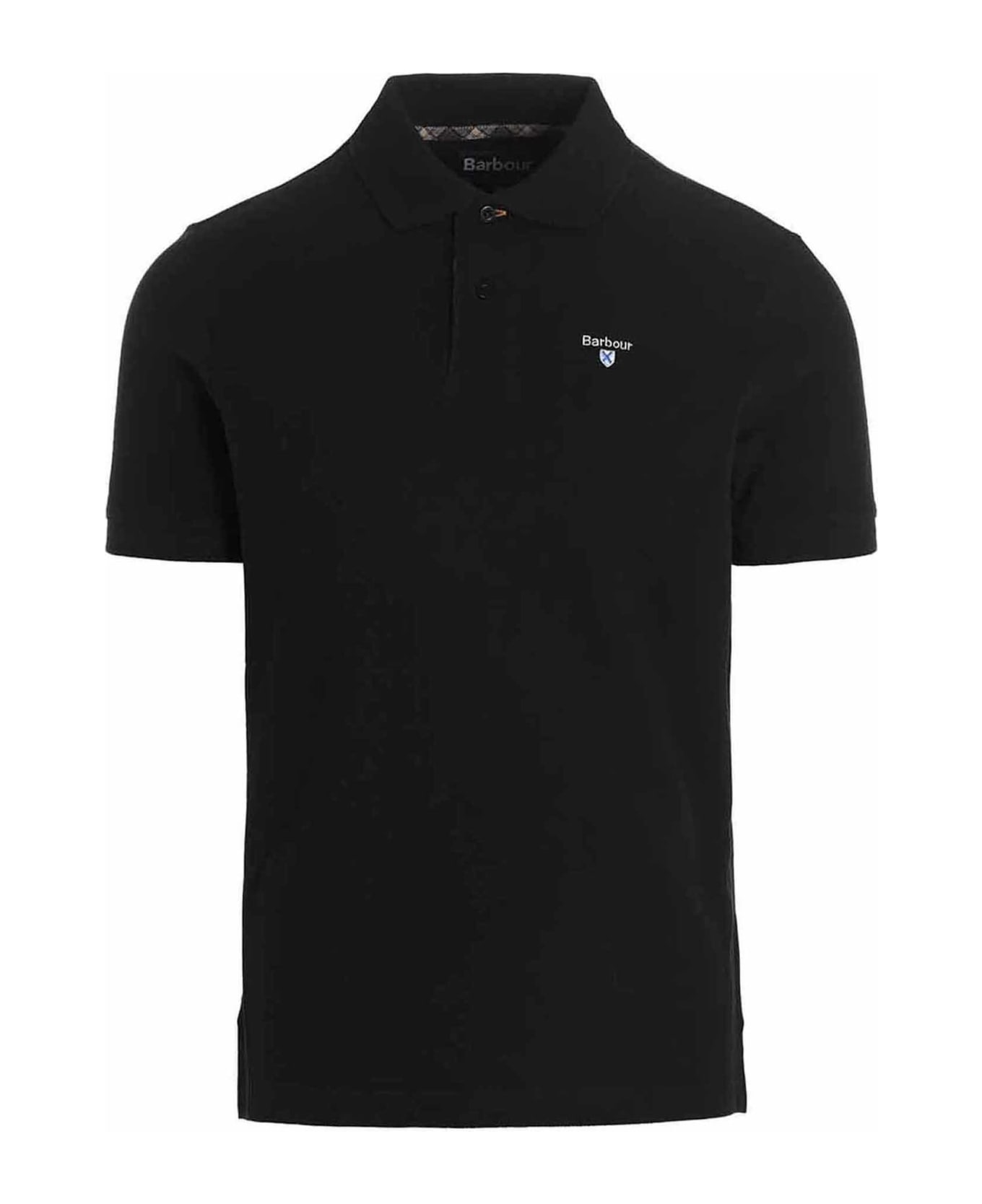 Barbour 'tartan Piquet' Polo Shirt - Black