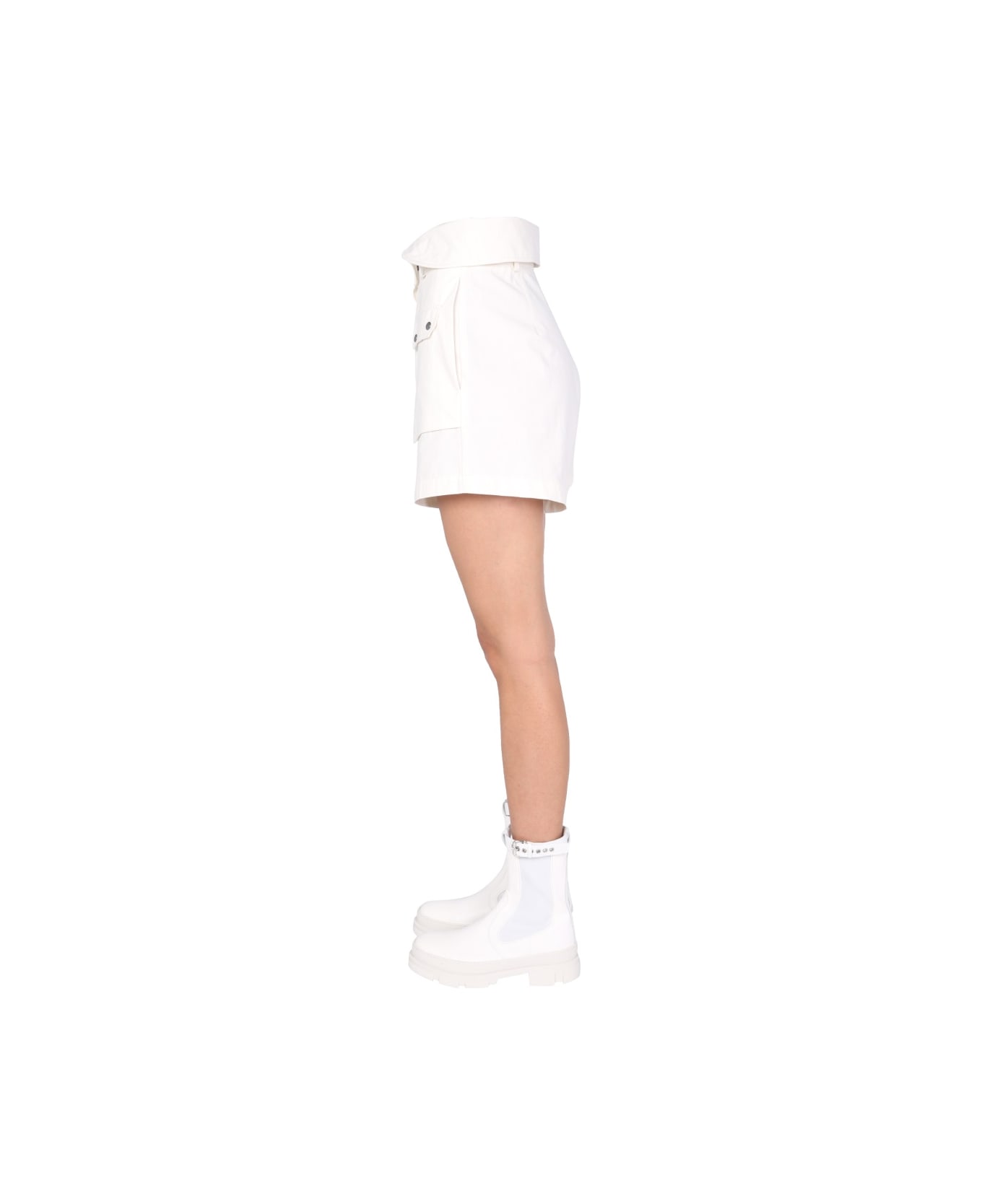 Philosophy di Lorenzo Serafini High Waist Bermuda - WHITE