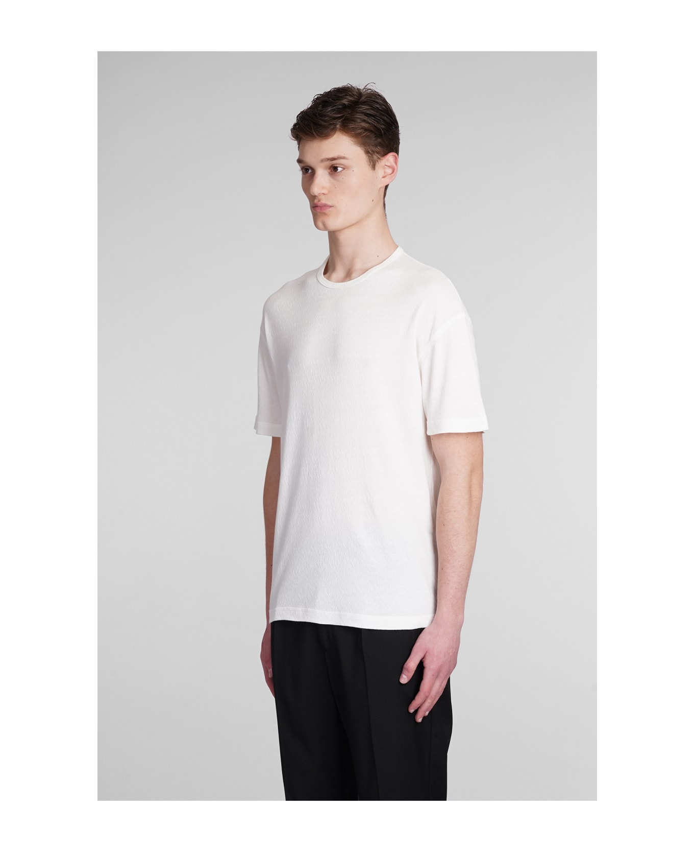 costumein Liam T-shirt In White Linen - white シャツ