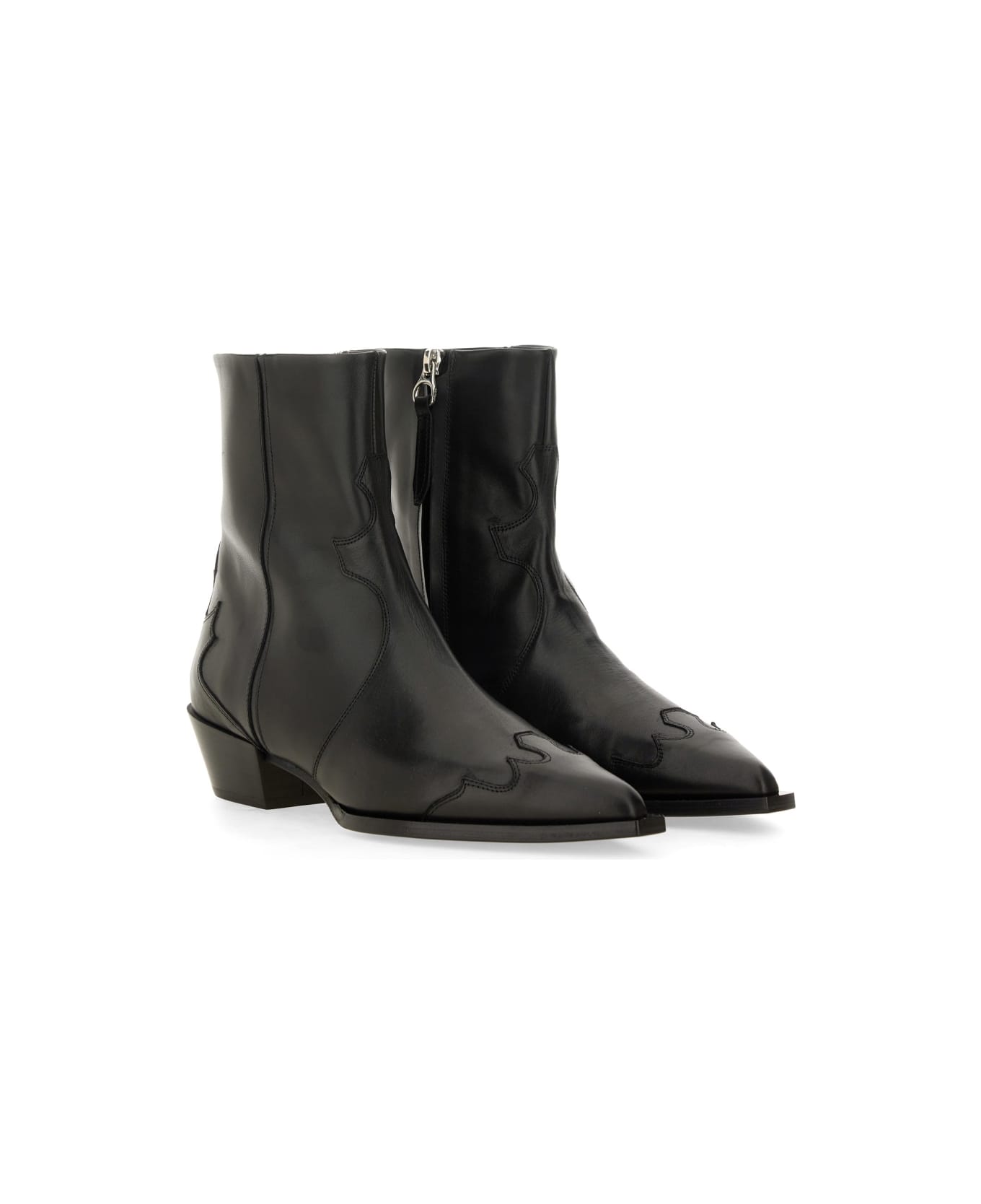 aeyde Leather Boot - BLACK