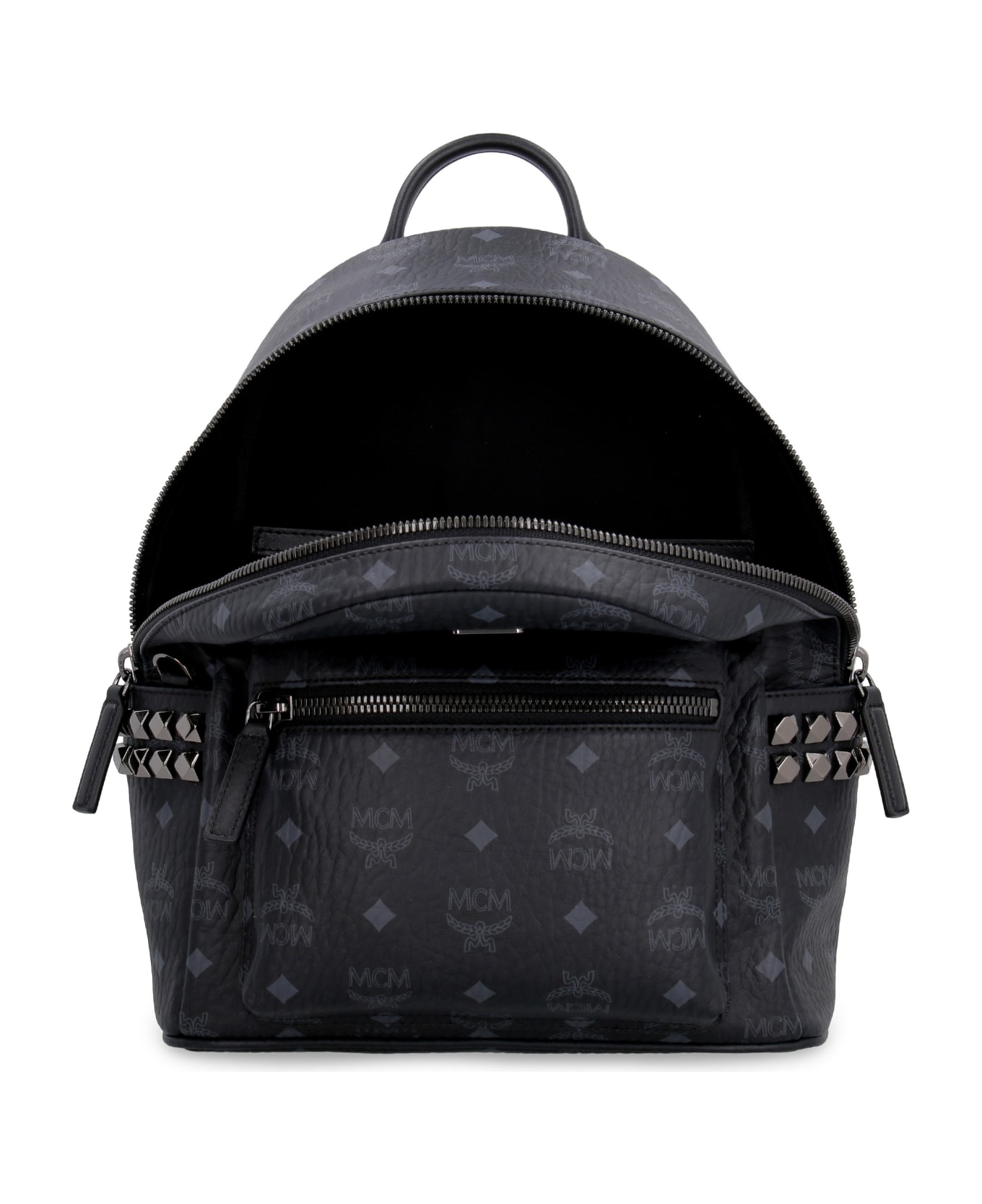 MCM Stark Backpack In Visetos With Studs - black バックパック